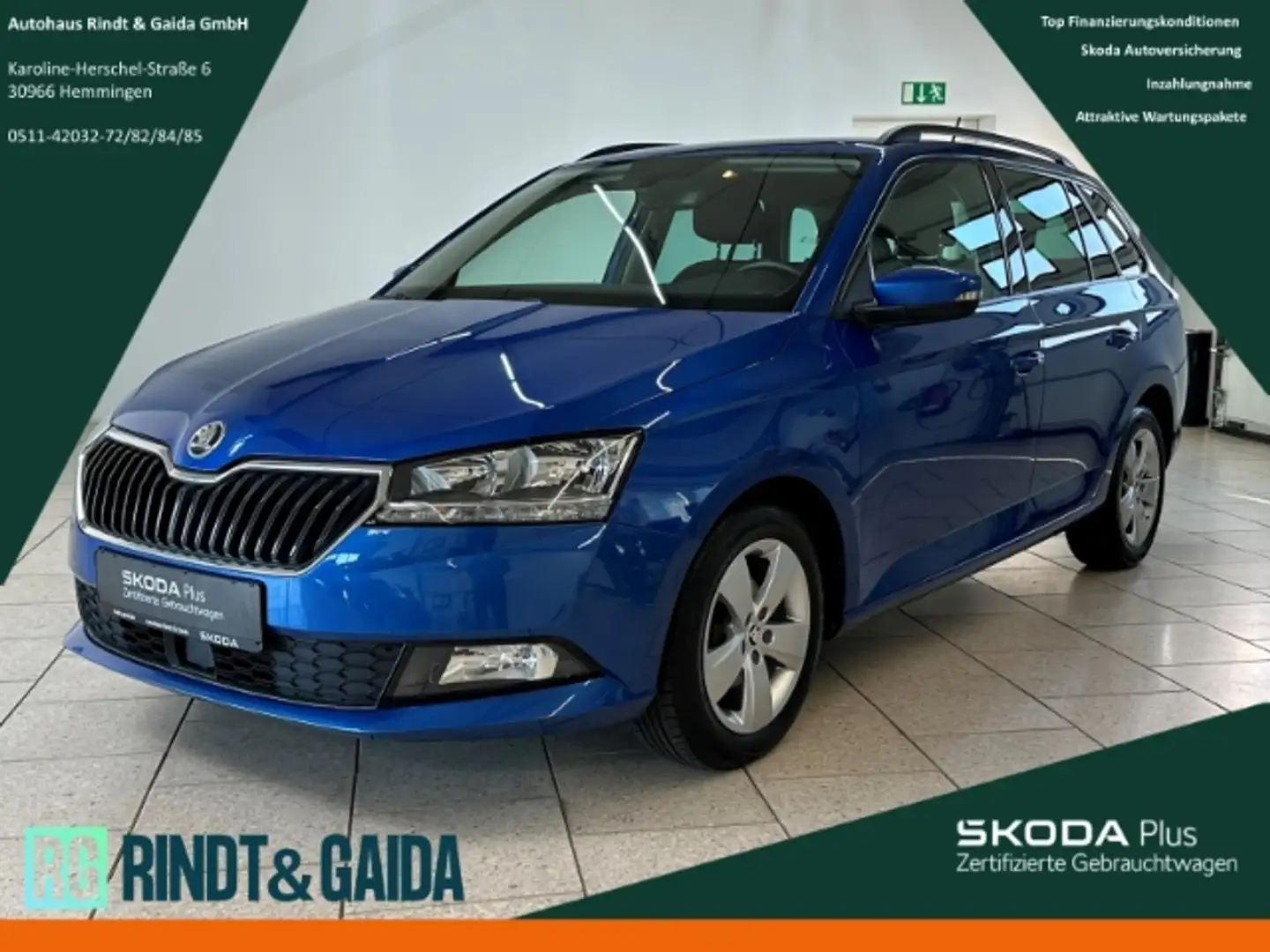 Skoda Fabia Combi Ambition 1.0 TSI SHZ Freisprech Klima Blau - 1