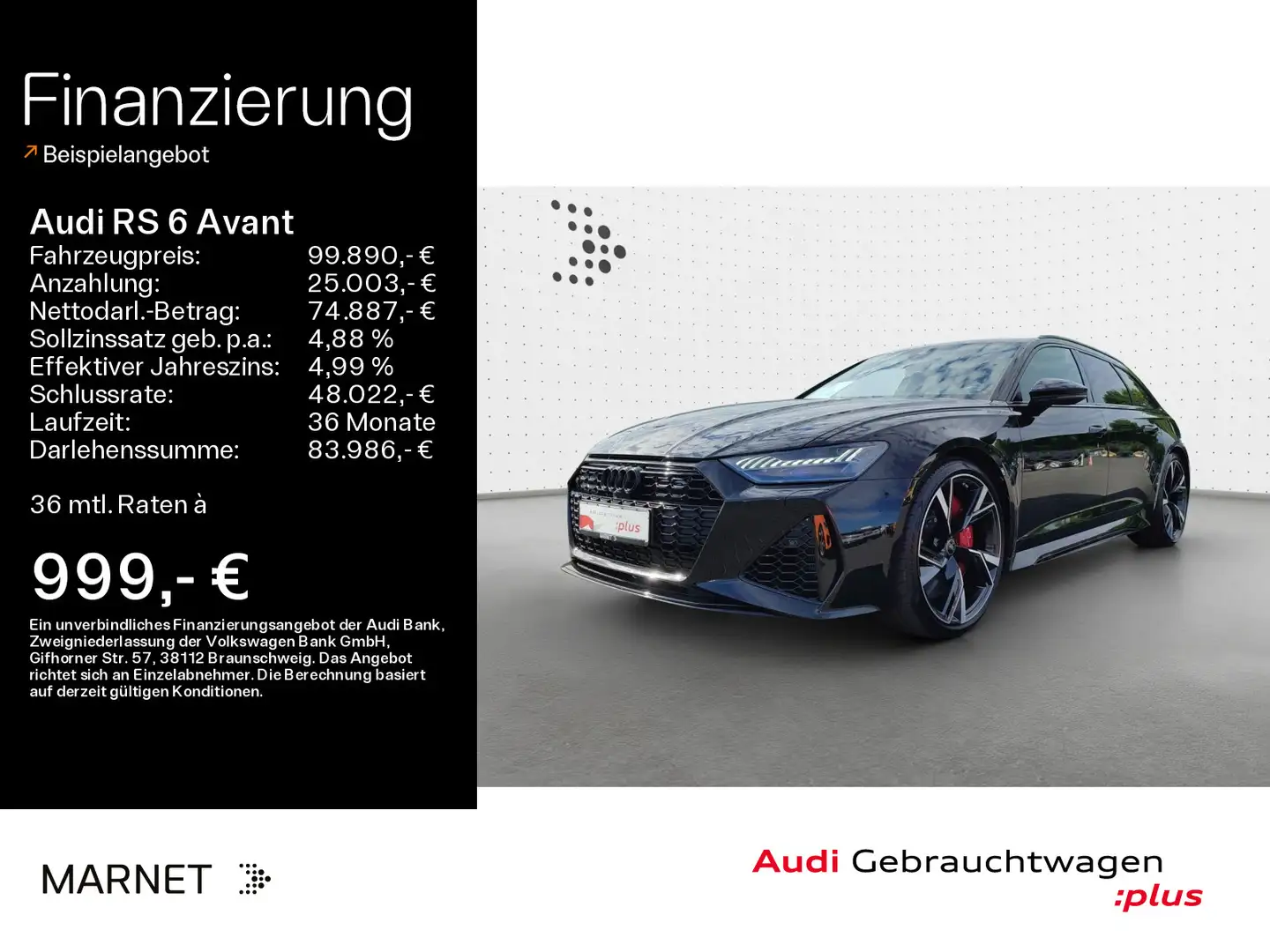Audi RS6 quattro*Navi*Matrix*Alu*HUD*B&O*PDC*V Noir - 1