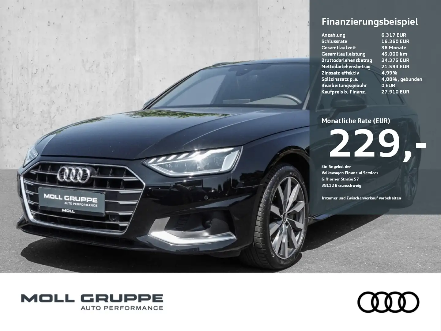 Audi A4 Avant Advanced 40 TDI 150(204)  S tronic LED Navi Black - 1