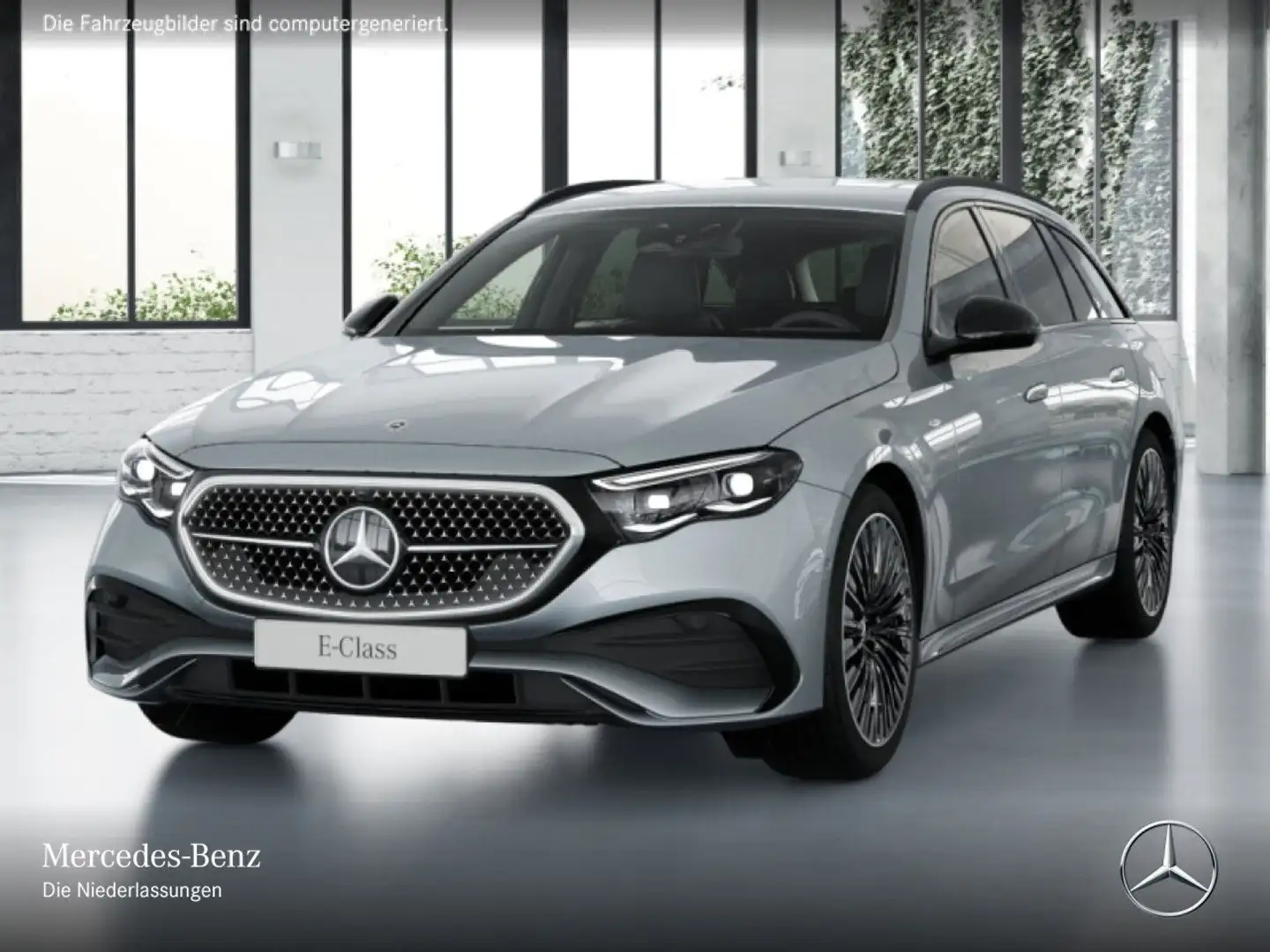 Mercedes-Benz E 300 e T Hybrid AMG Fahrass 360° Distr. AHK Night Silber - 2