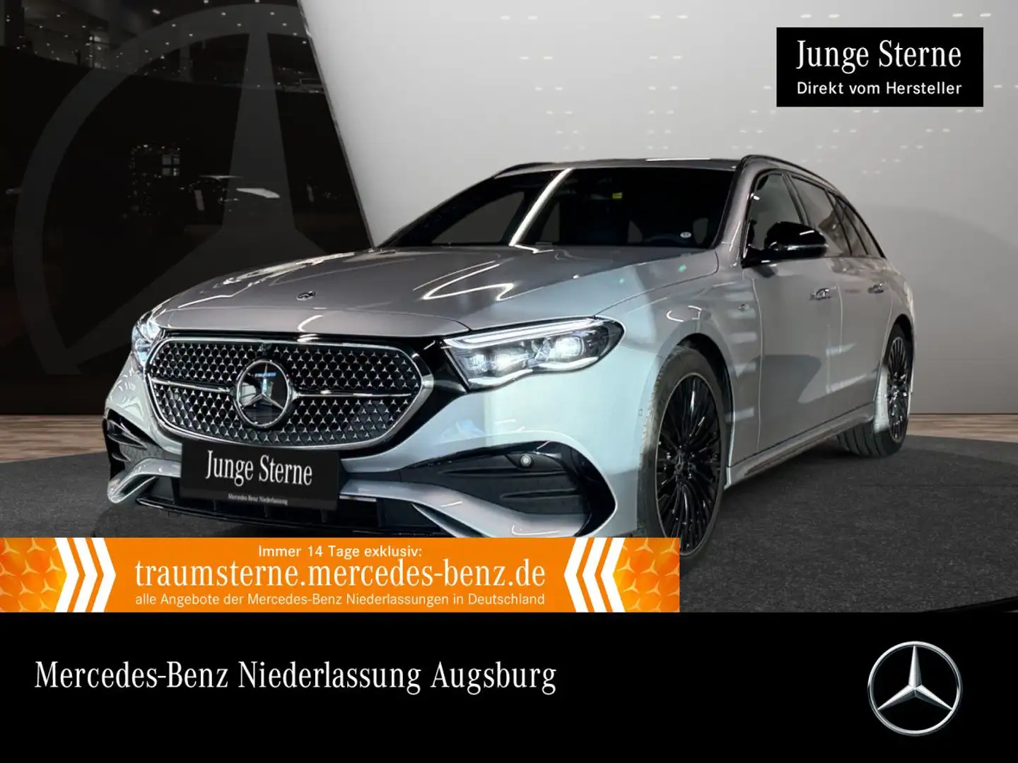 Mercedes-Benz E 300 e T Hybrid AMG Fahrass 360° Burmester Distr. Silber - 1