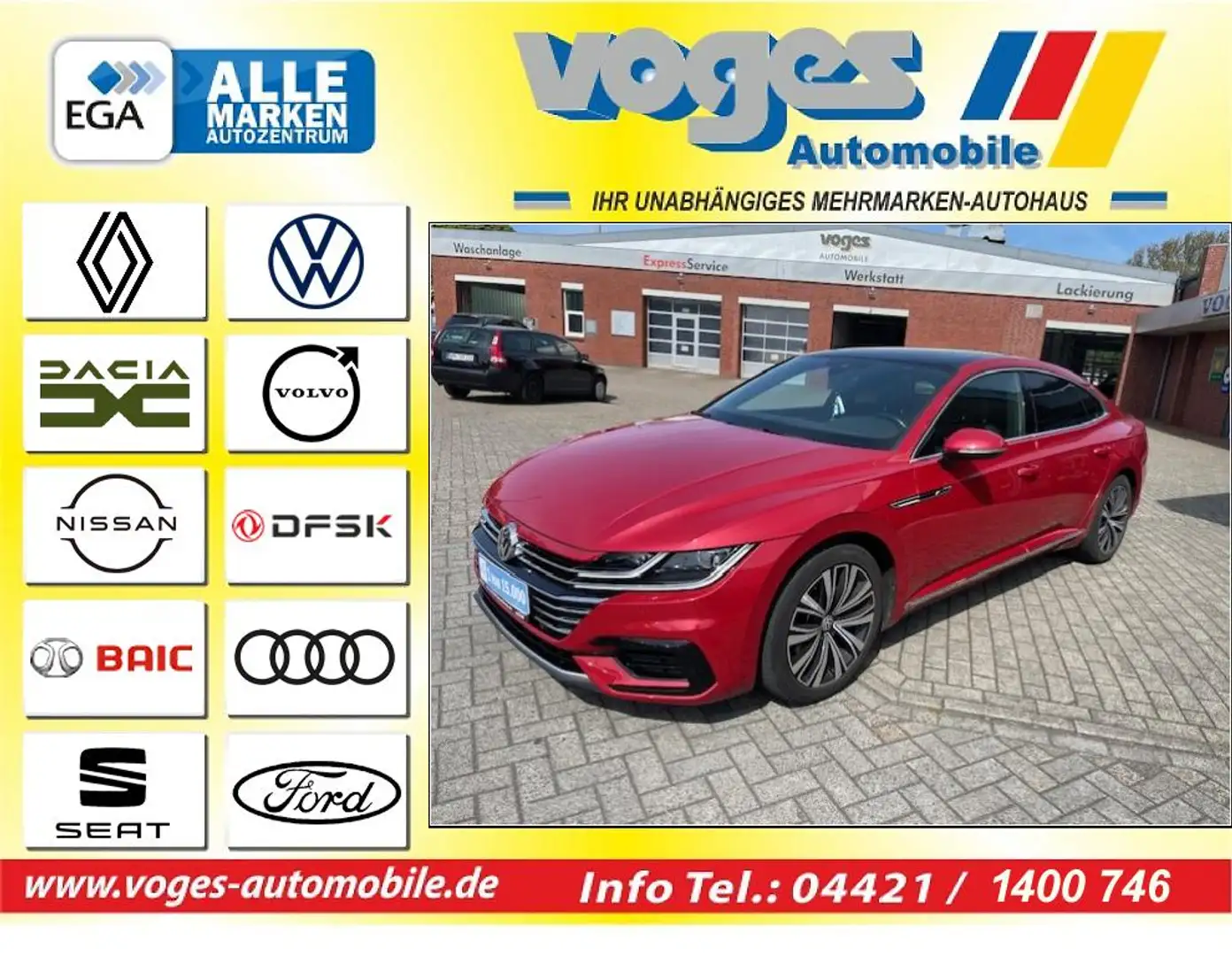 Volkswagen Arteon 2.0 TDI SCR DSG R-Line Rot - 1