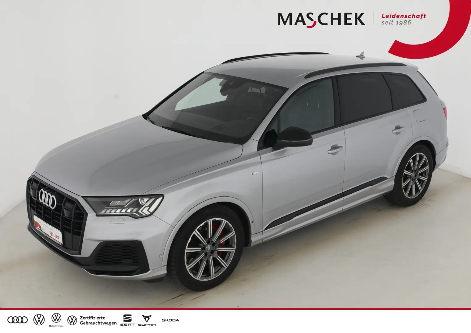 Audi Q7 S line 60 TFSIe AHK B&OPrem HUD Kamera Matrix Silber - 1