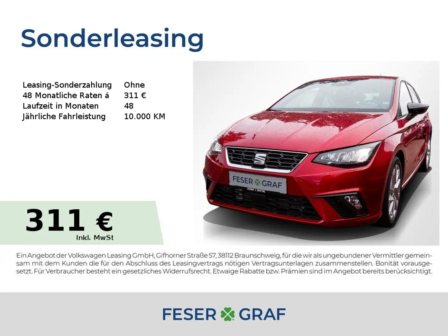 SEAT Ibiza 1.0 TSI DSG FR LED/Navi/ACC/Kessy/Kamera Rot - 1
