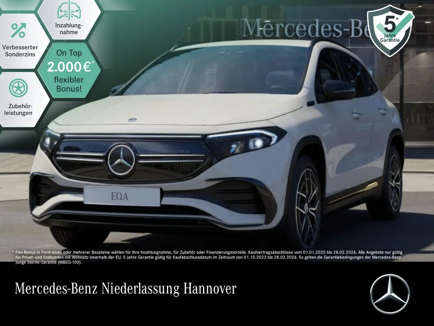 Mercedes-Benz EQA 250 AMG+NIGHT+19"+PLUS-PAKET+KAMERA+MEMORY+HUD Weiß - 1