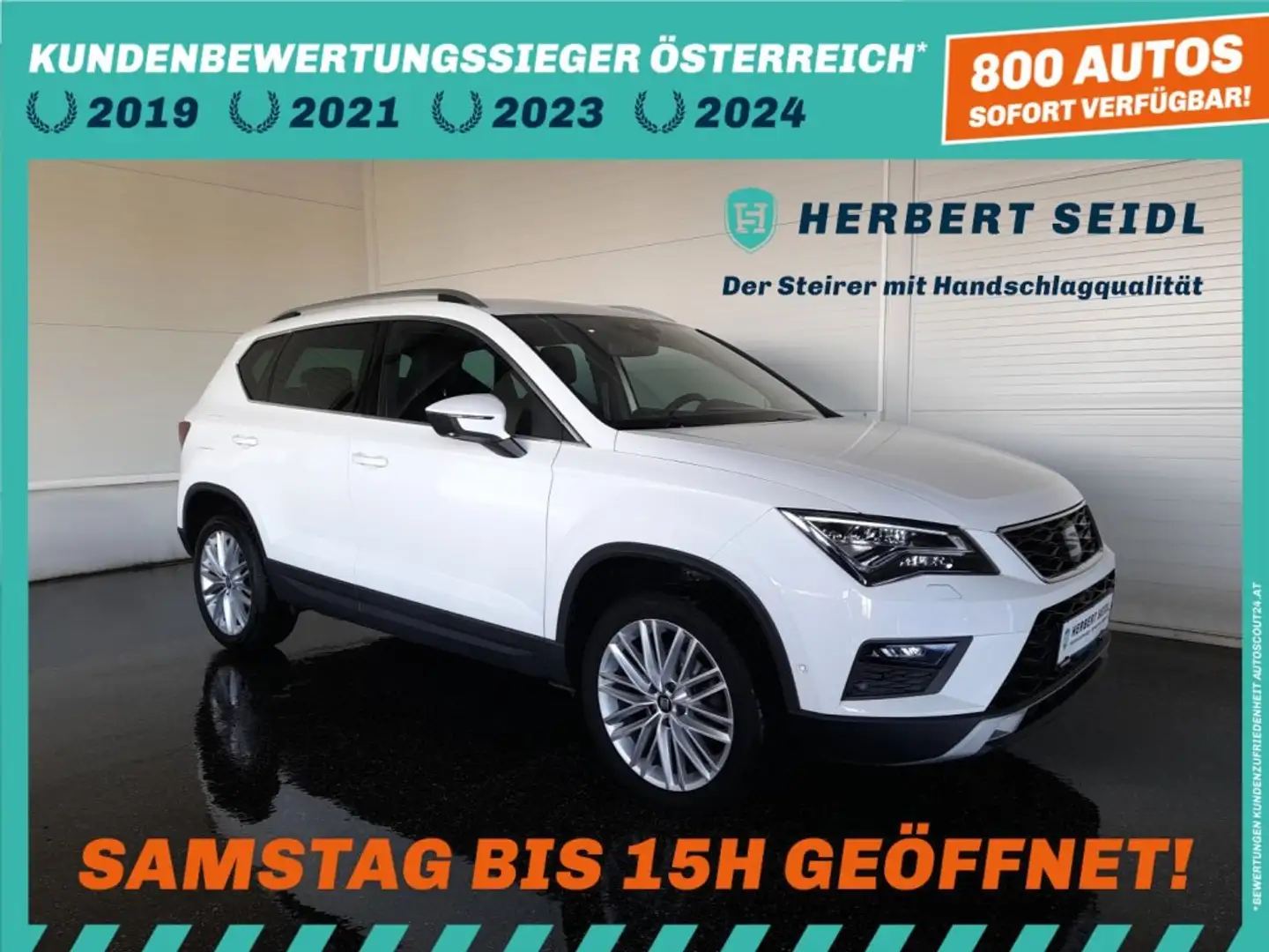 SEAT Ateca XCELLENCE 1,6 TDI DSG *18 ZOLL / VOLL-LED / NAVI / 360° KAMERA / TEMPOMAT / BEATS / SPORTSITZE* Weiß - 1