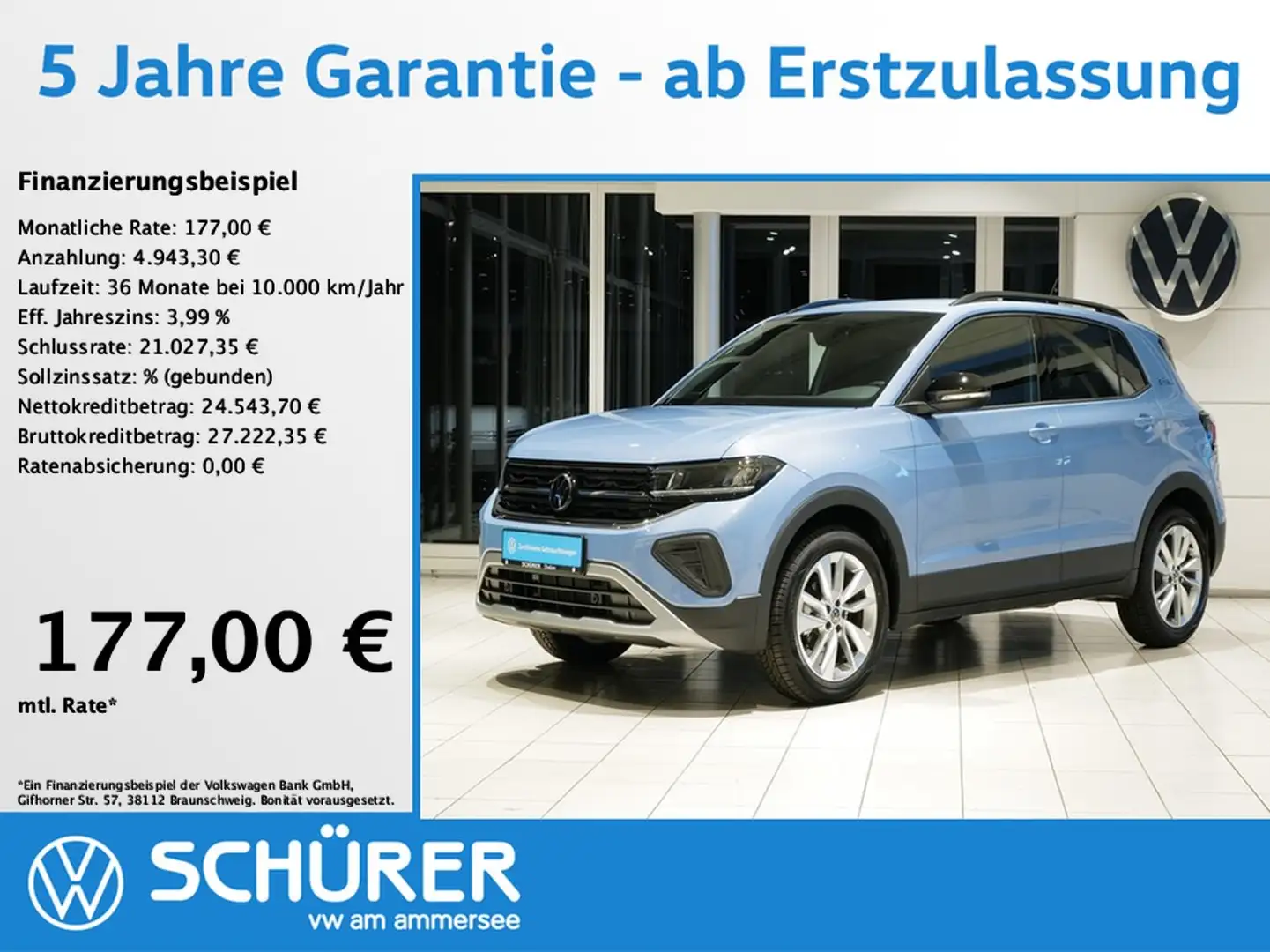 Volkswagen T-Cross 1.5TSI DSG Goal AHK NAVI RKAM TOTWINKEL Blu/Azzurro - 1
