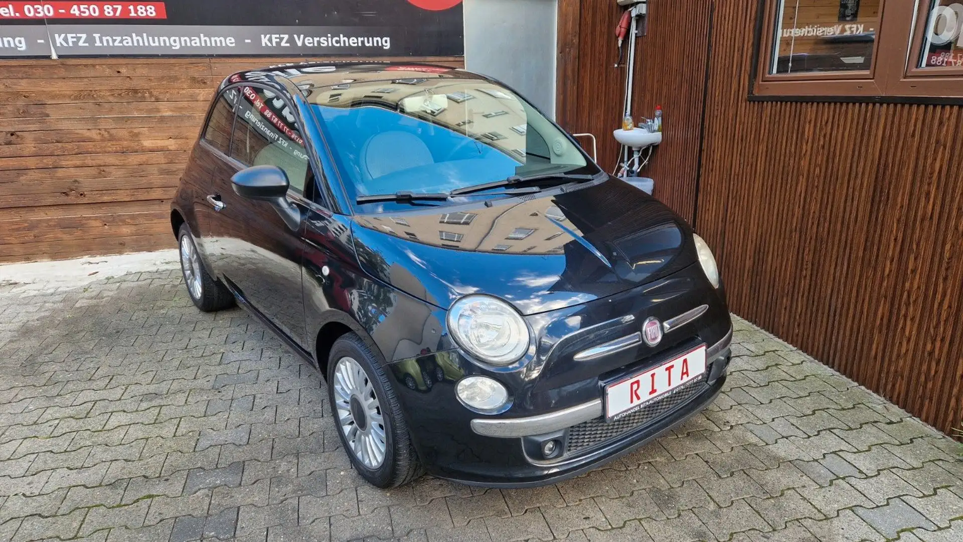 Fiat 500C 1.2 8V, Panorama, Klima, Tüv Neu Zwart - 1