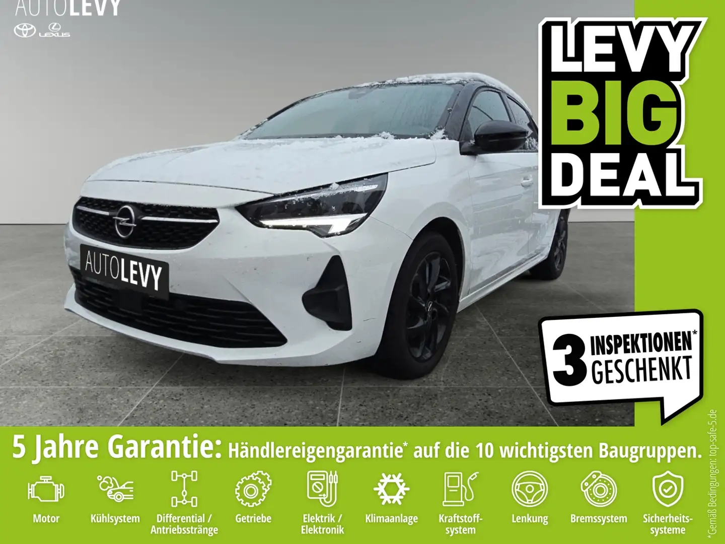 Opel Corsa F 1.2 Turbo GS FLA LM LED S-Sitz SpurH Weiß - 1