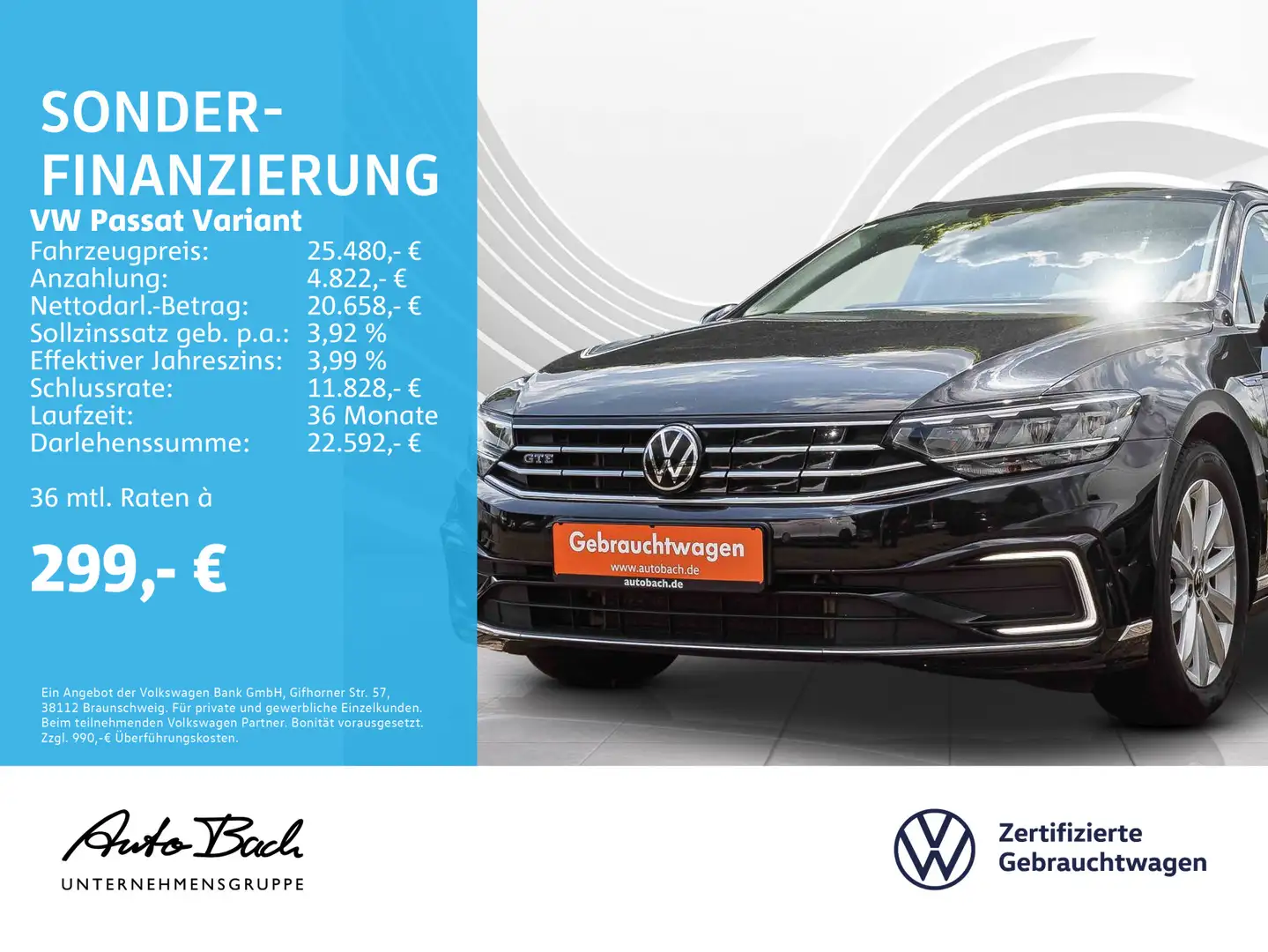 Volkswagen Passat Variant GTE 1.4 eHybrid DSG Navi LED Pano Schwarz - 1