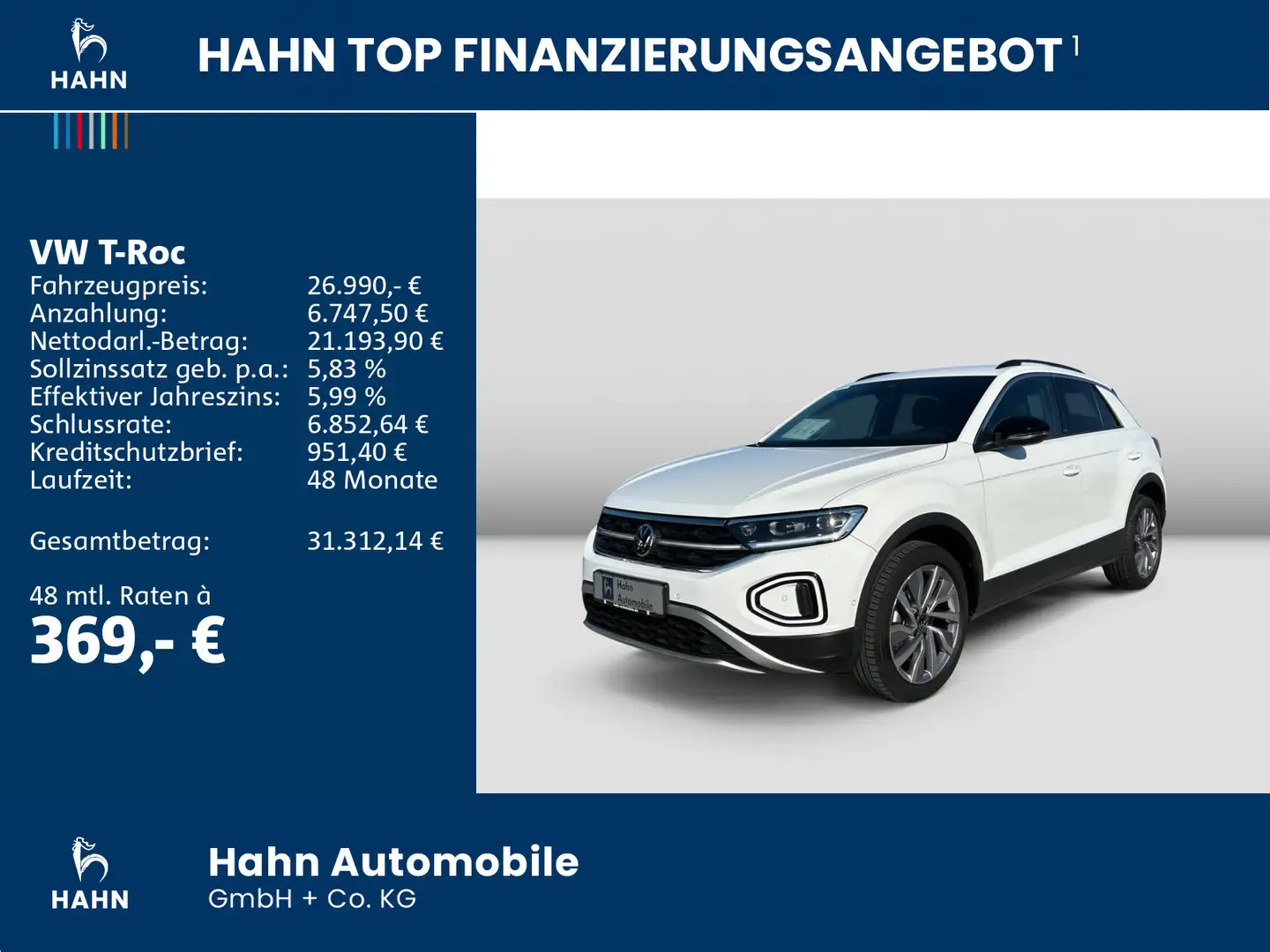 Volkswagen T-Roc 1.5TSI DSG Move ACC AHK Cam Matrix Navi Weiß - 2