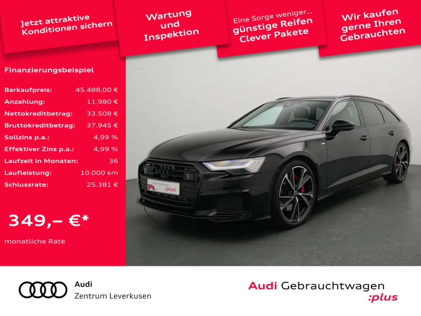 Audi A6 Avant 55 e quattro S line PANO MATRIX B&O Schwarz - 1