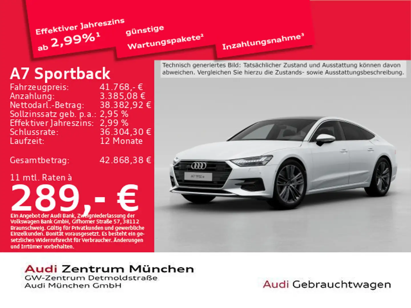 Audi A7 50 TFSI e qu. S tronic Pano/B&O/Kam Weiß - 1