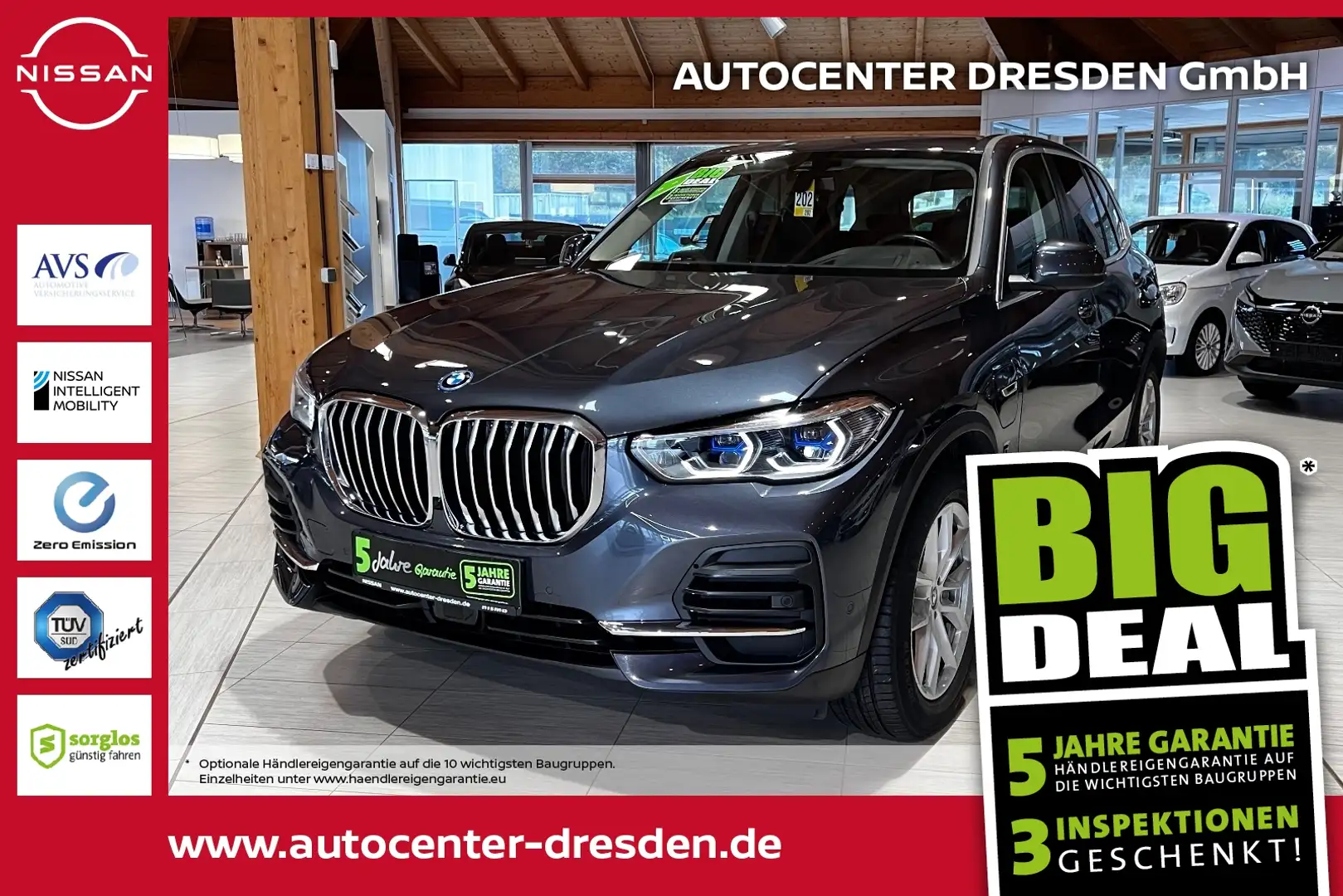 BMW X5 xDrive 45 KAM NAVI LED LASER ACC AHK FLA Grau - 1