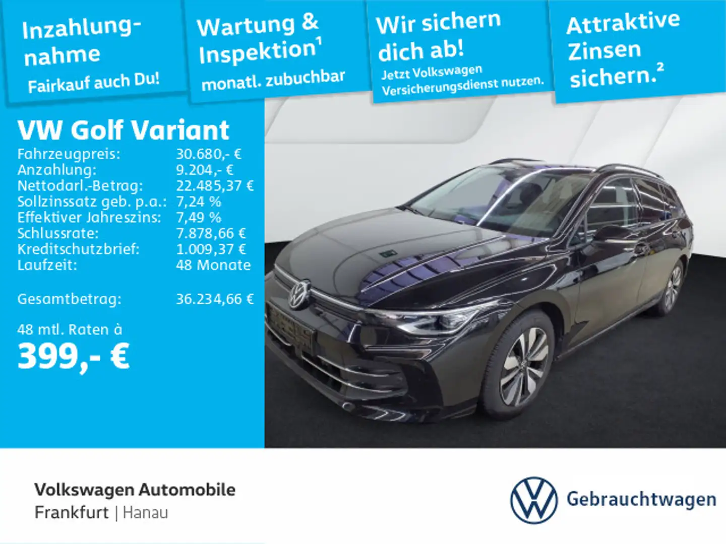 Volkswagen Golf Variant Golf VIII Variant 2.0 TDI DSG Goal DAB+ IQLight Schwarz - 1