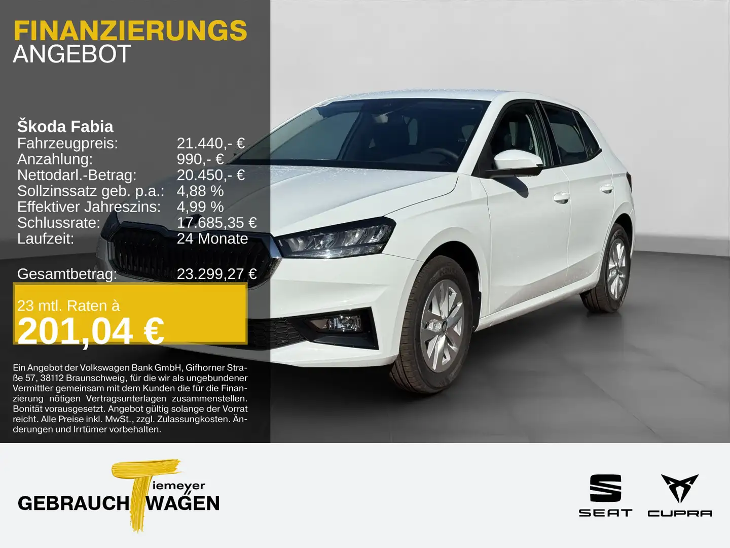 Skoda Fabia 1.0 TSI DSG SELECTION ALU SITZHZG VIRTUAL Weiß - 1