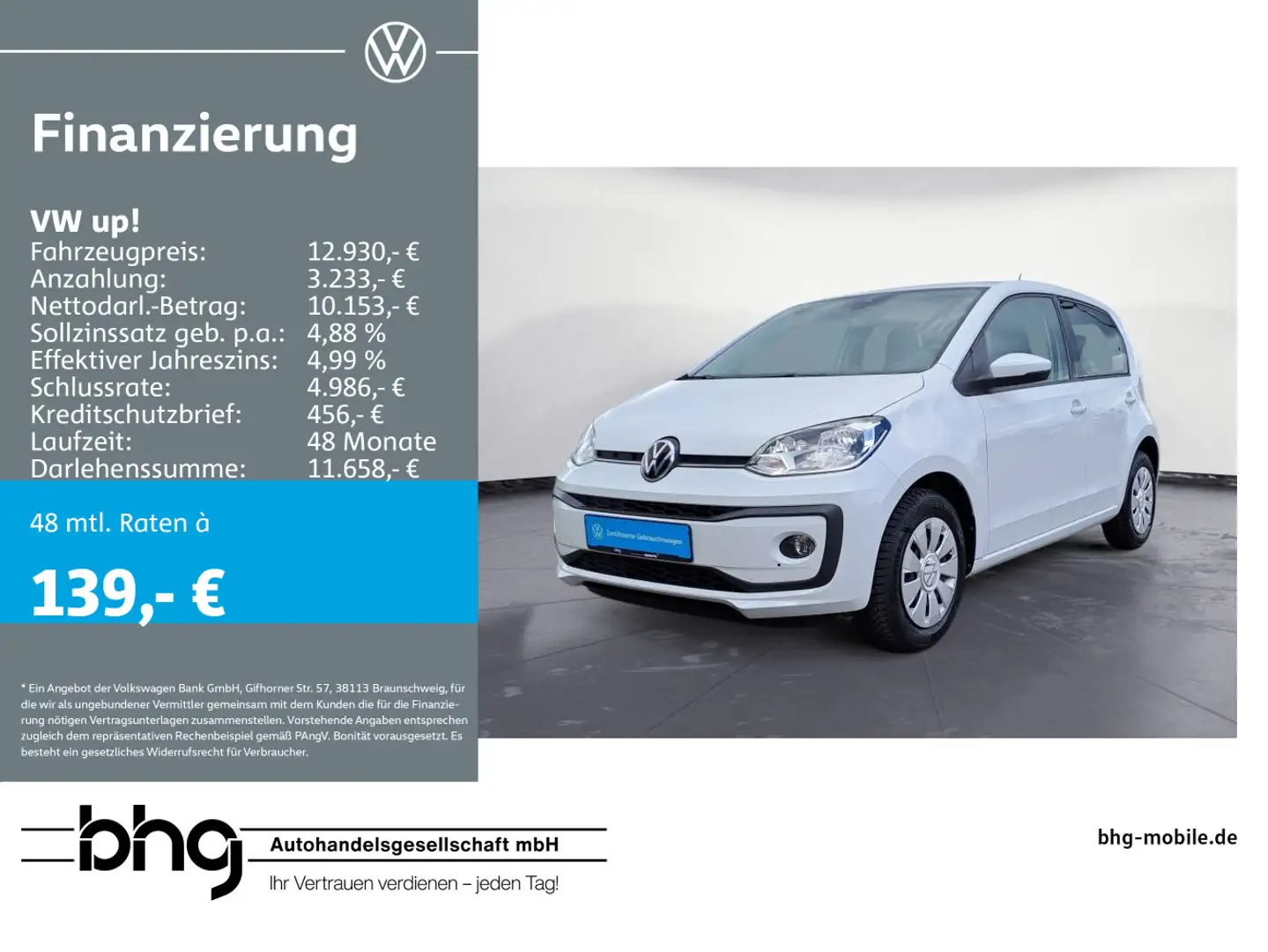 Volkswagen up! Sitzheizung GRA Kamera PDC Regensensor DAB+ Wit - 1