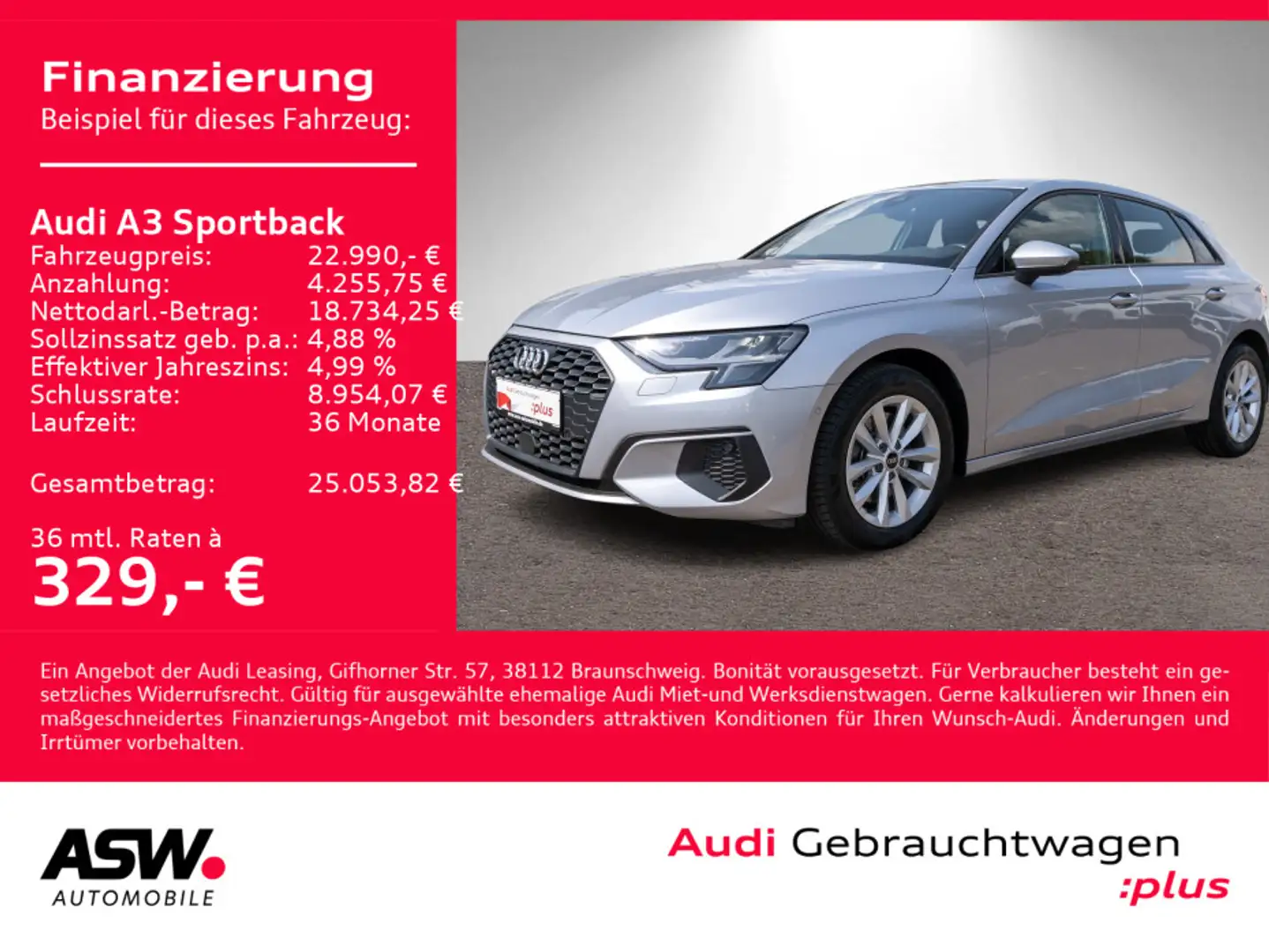 Audi A3 30TDI Stronic Navi LED GRA PDC SHZ Silber - 1