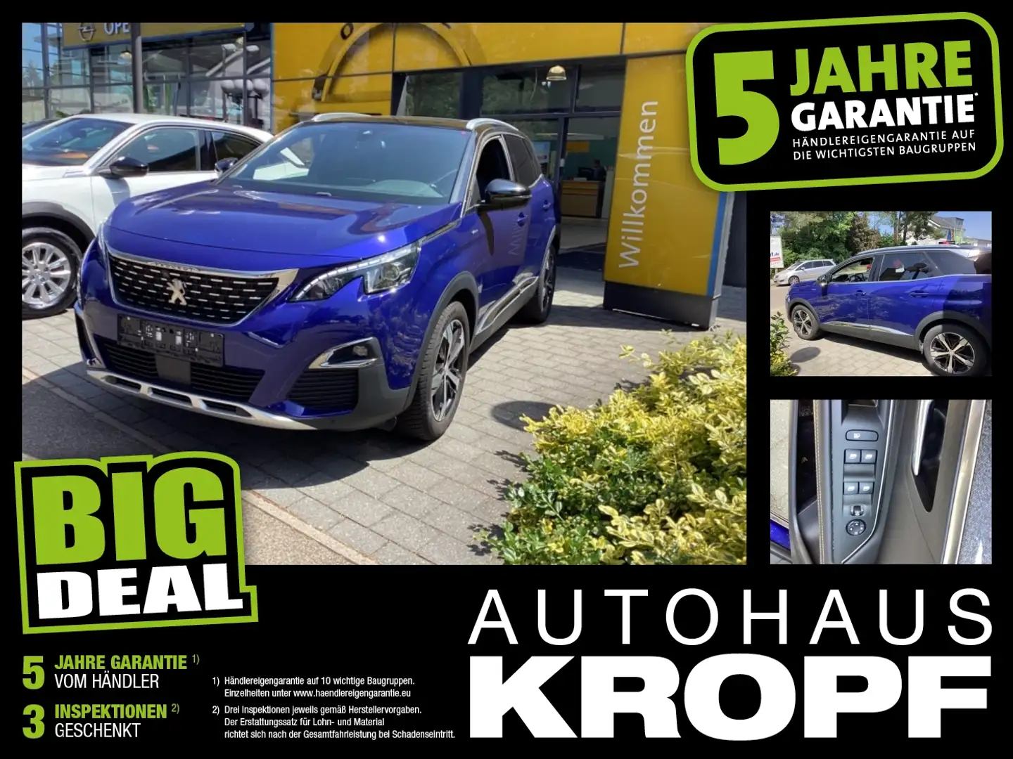 Peugeot 3008 1.6 THP 165 Allure ACC+AHK+LED+Navi+Pano+SD Blau - 1