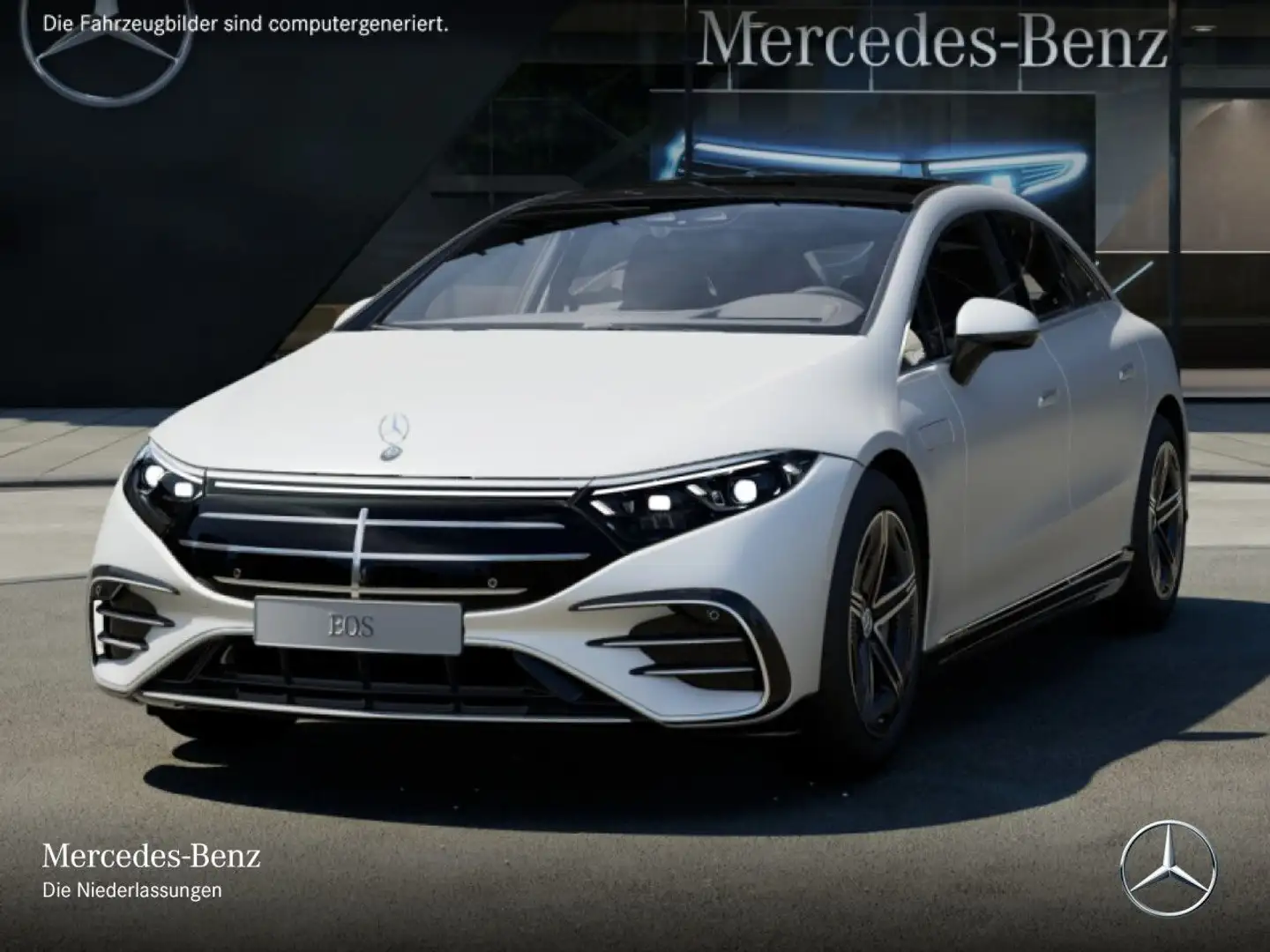 Mercedes-Benz EQS 500 4Matic AMG Fahrass Pano Burmester Distr. Weiß - 2
