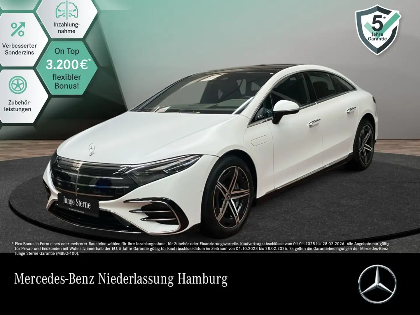 Mercedes-Benz EQS 500 4Matic AMG Fahrass Airmat Pano Burmester Weiß - 1