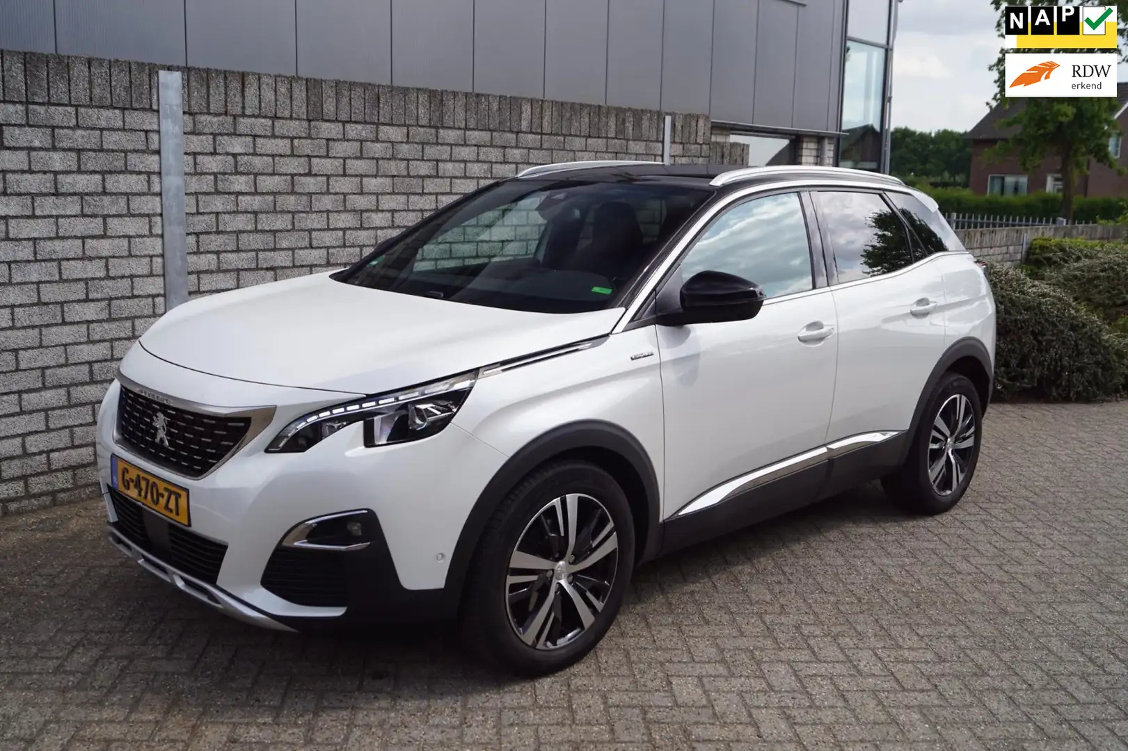 Peugeot 3008 1.6 PureTech GT Line Autom Half Leder Sportst Stoe Wit - 1