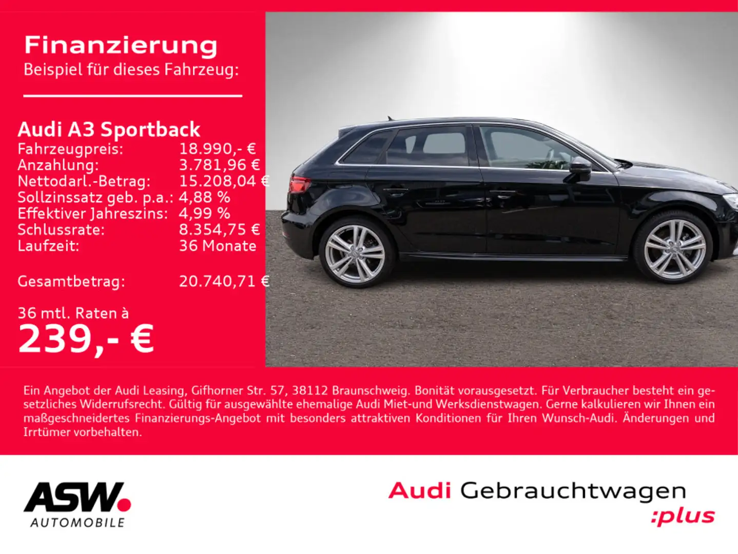 Audi A3 sport 40 e-tron Navi Matrix PDC B&O Noir - 1