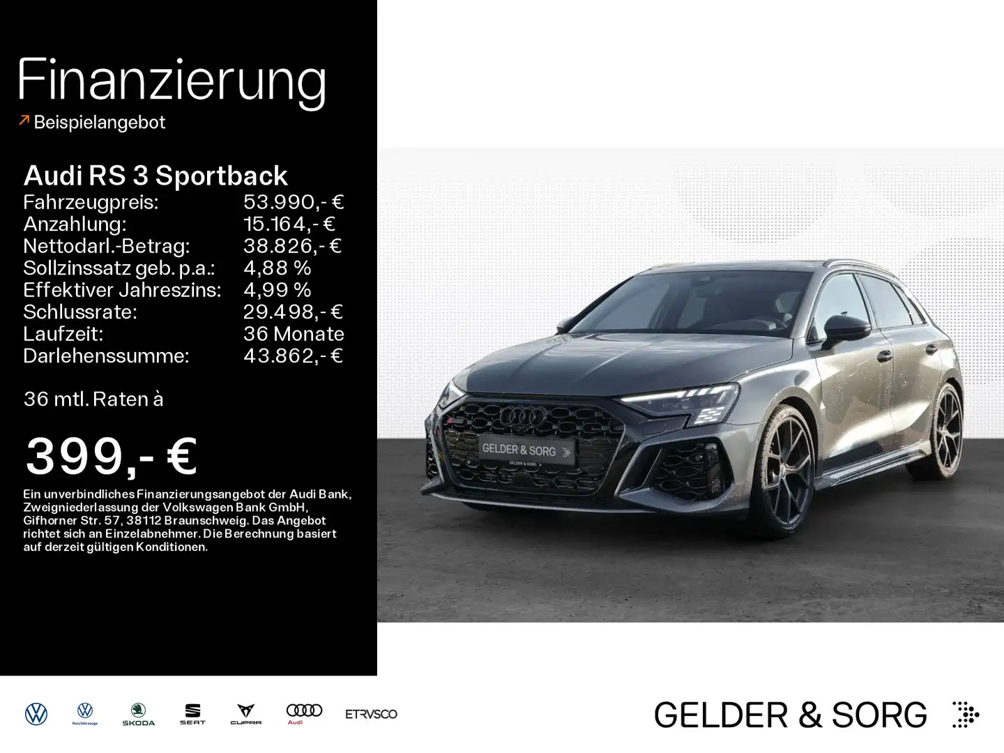 Audi RS3 TFSI qu.*Matrix*B&O*Carbon*Optik* Grijs - 1