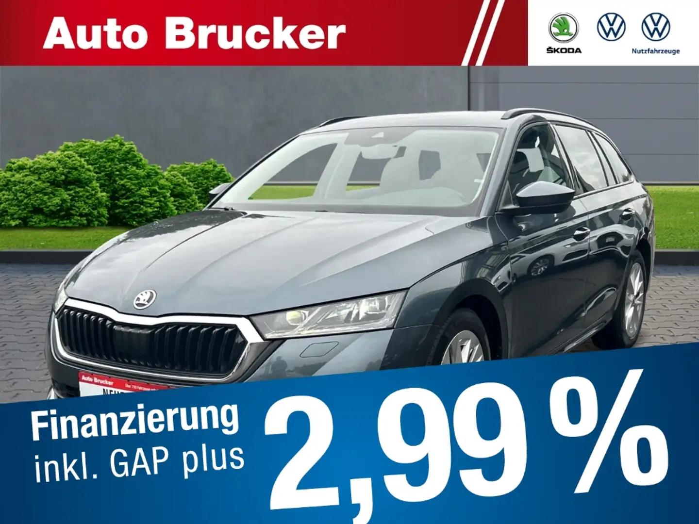 Skoda Octavia Combi Ambition 2.0 TDI+LED+Navi+2-Zonen-Klima Gris - 1