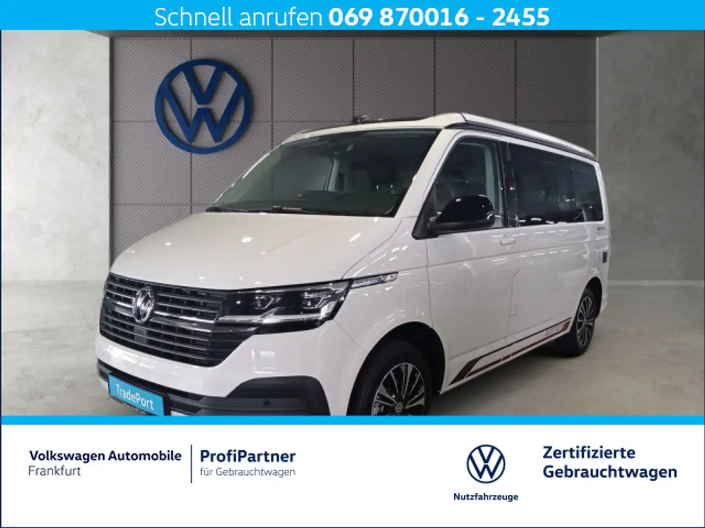 Volkswagen T6.1 California Beach 2.0 TDI DSG Navi ACC DAB+ Weiß - 1