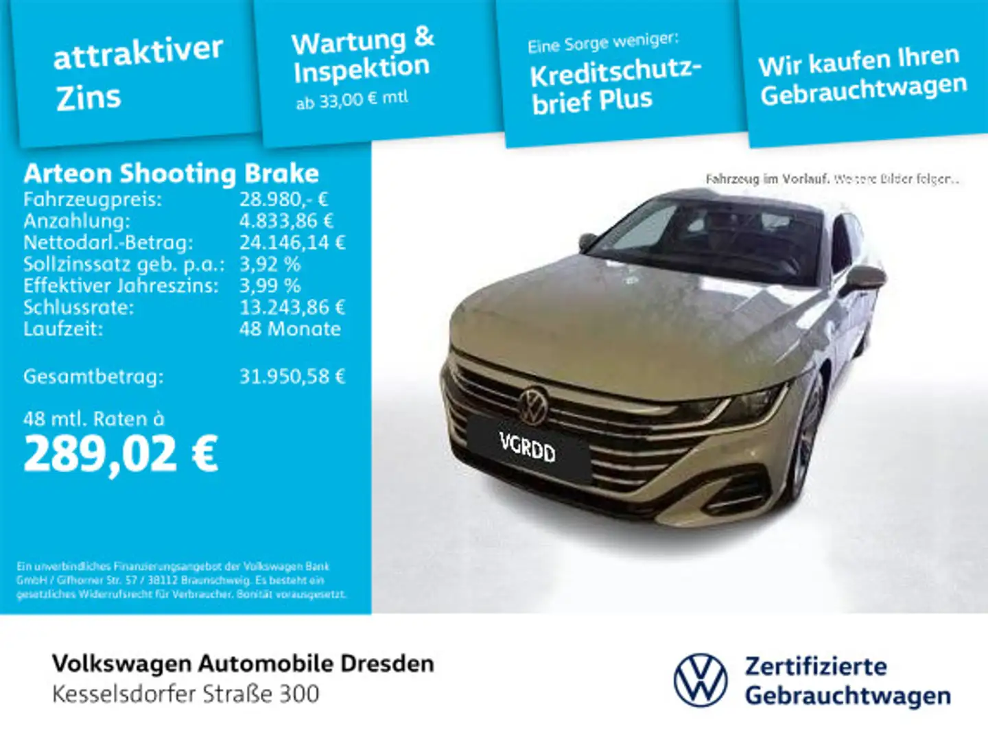 Volkswagen Arteon 1.4 TSI Hybrid R-Line ACC Grau - 1