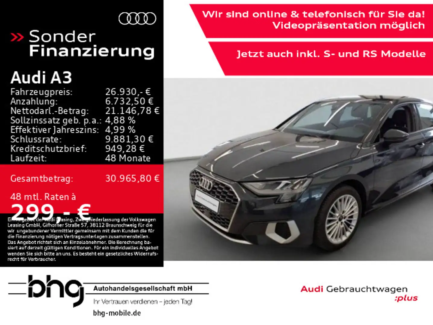 Audi A3 35 TFSI Sportback advanced Sitzheizung Grau - 1