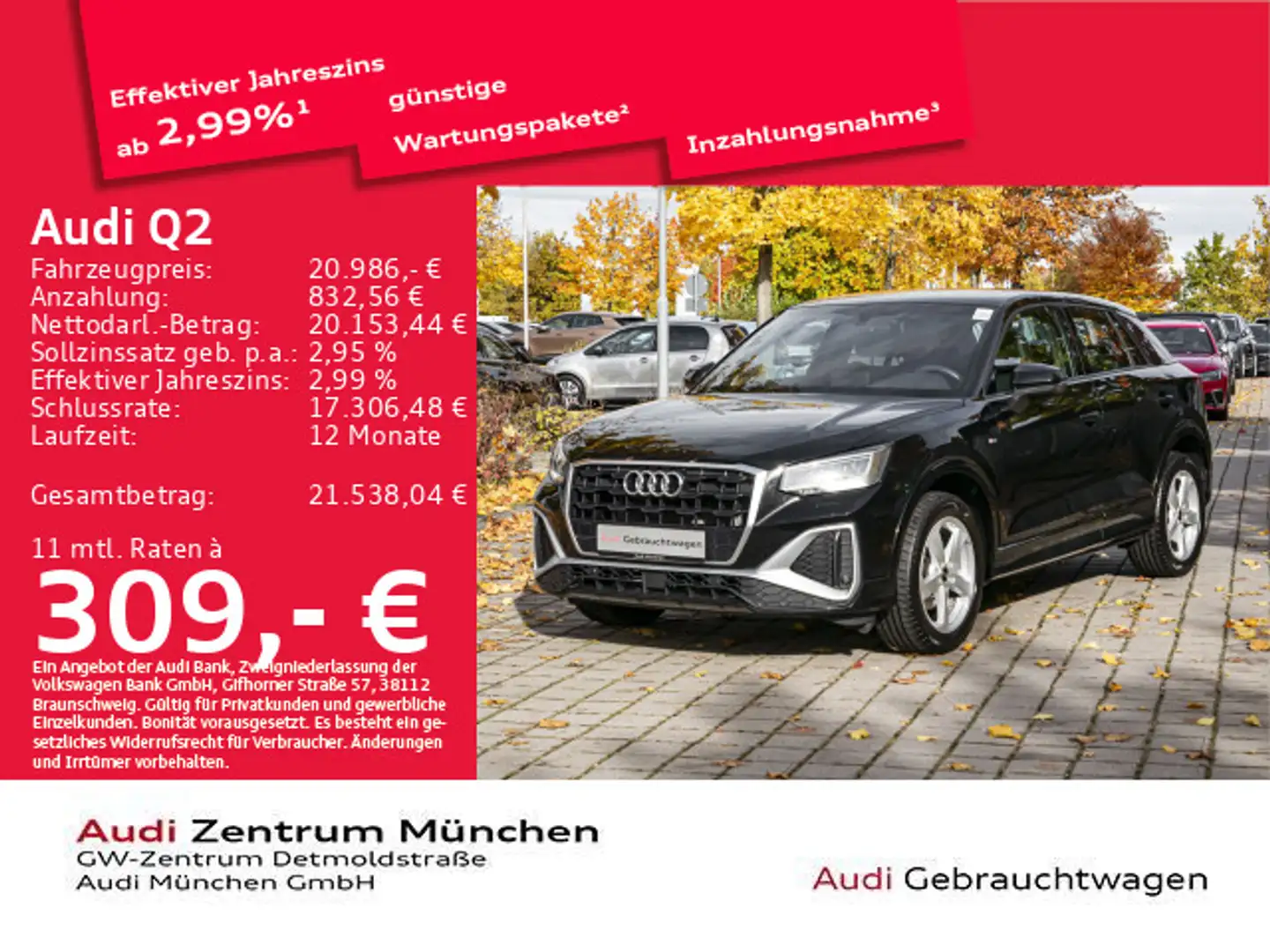 Audi Q2 30 TFSI 2x S line NaviVorb/SitzHzg/PDC Schwarz - 1