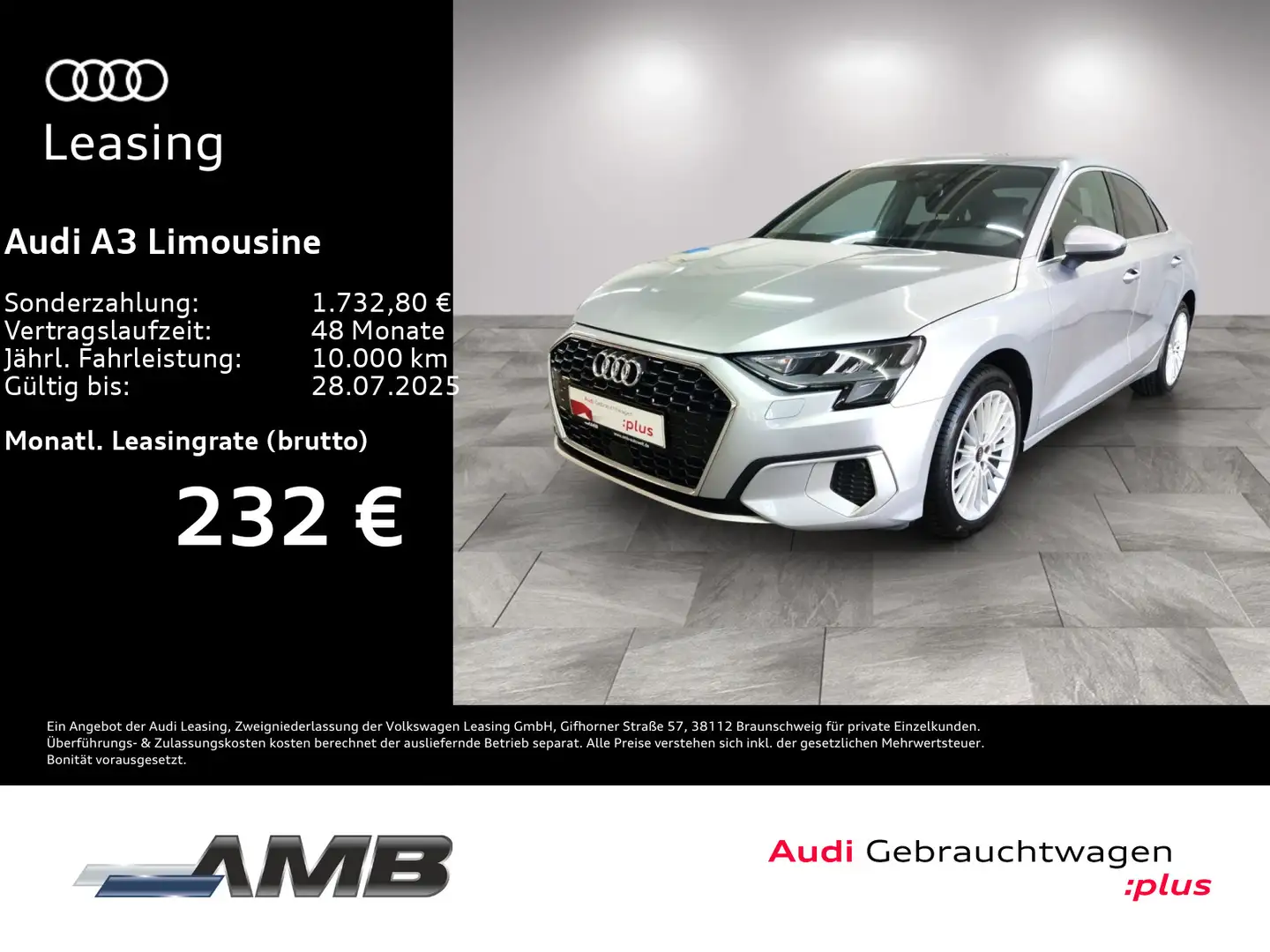 Audi A3 Advanced 35 TFSI S-tronic/11.28Gara Zilver - 1