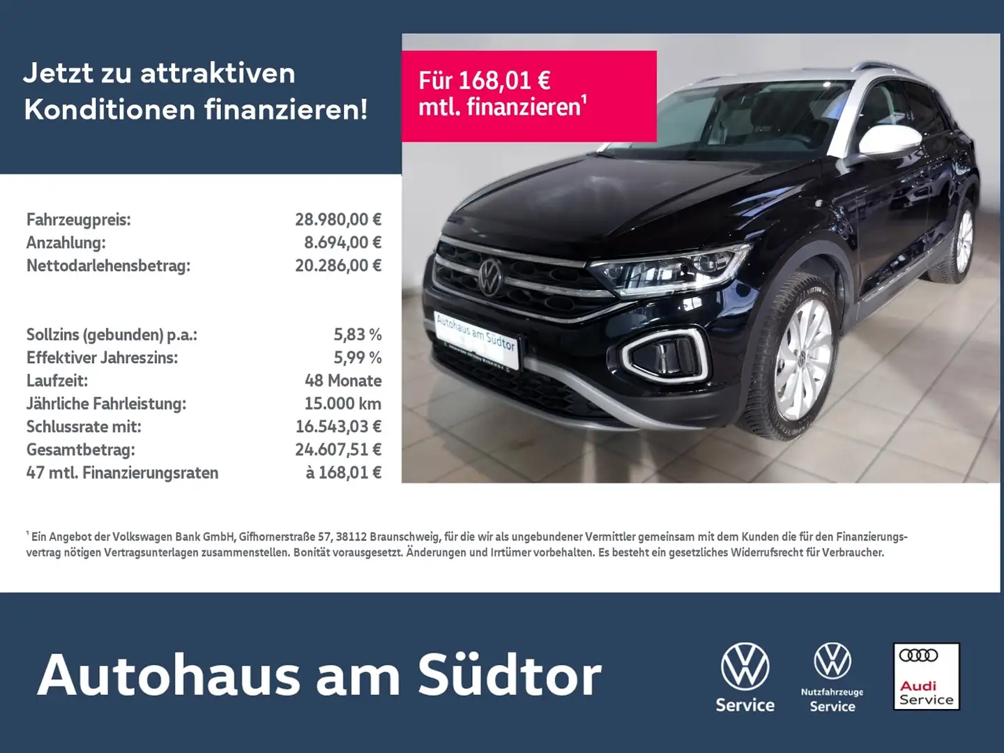 Volkswagen T-Roc Style 2.0 TDI DSG | LED RFK ACC Navi Schwarz - 1