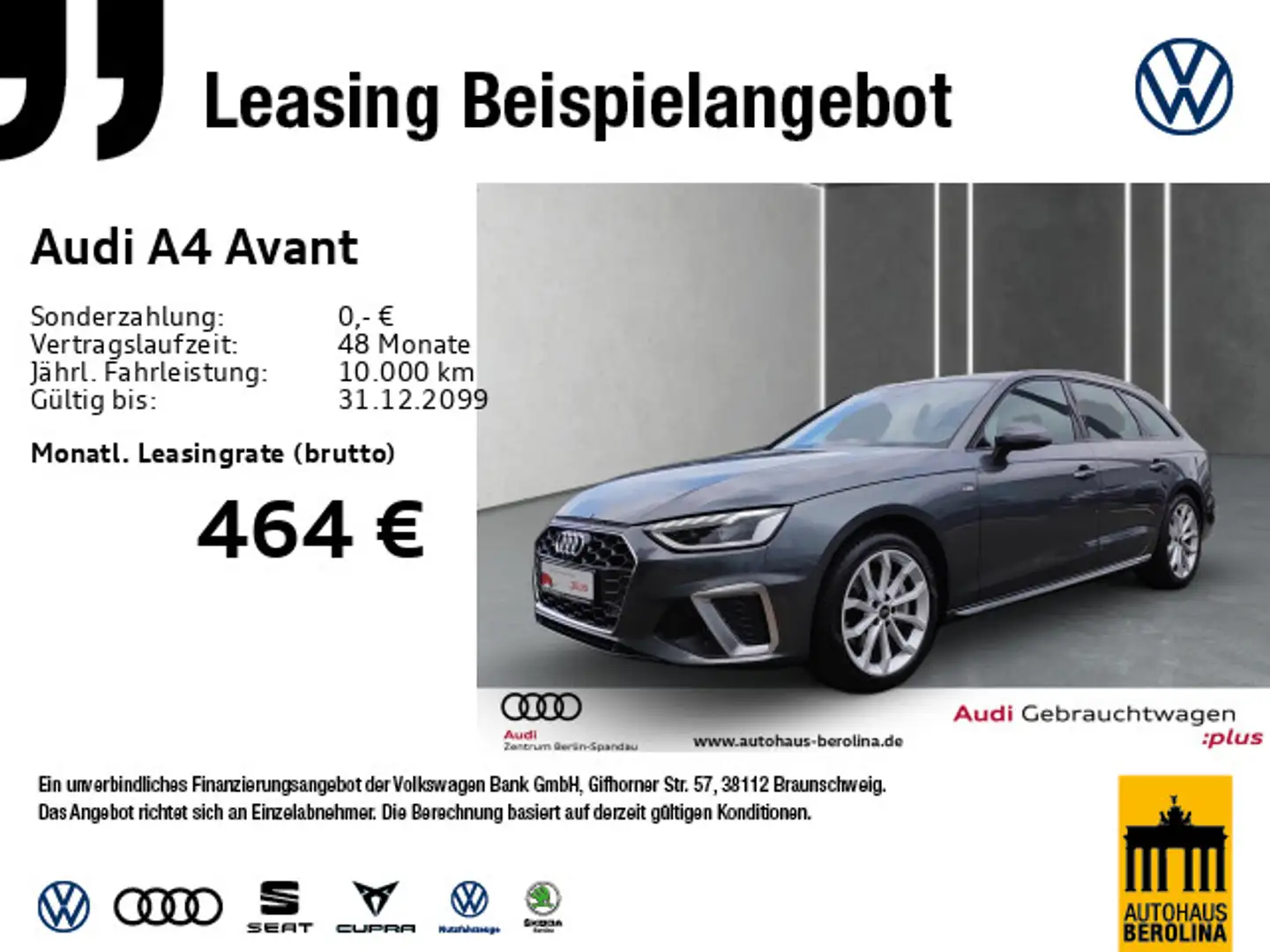 Audi A4 40 TFSI S line S tronic *NAV+*360°*LED* Grau - 1