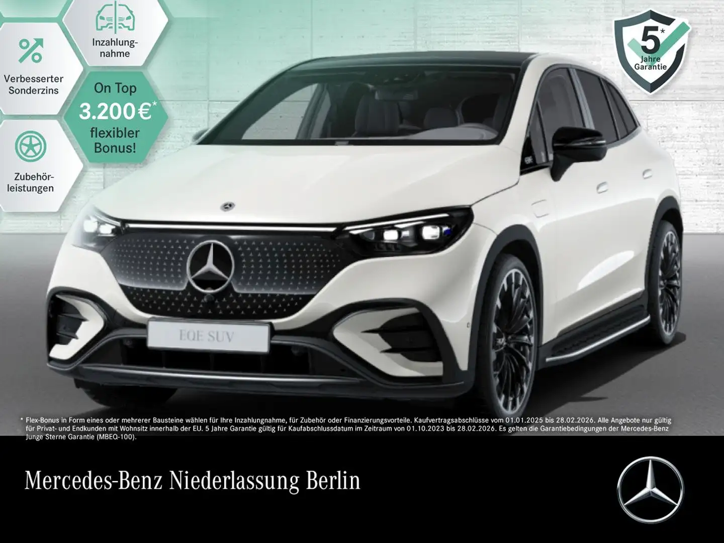 Mercedes-Benz EQE SUV EQE 500 4M AMG+NIGHT+PANO+AHK+BURMESTER+SITZKLIMA Weiß - 1