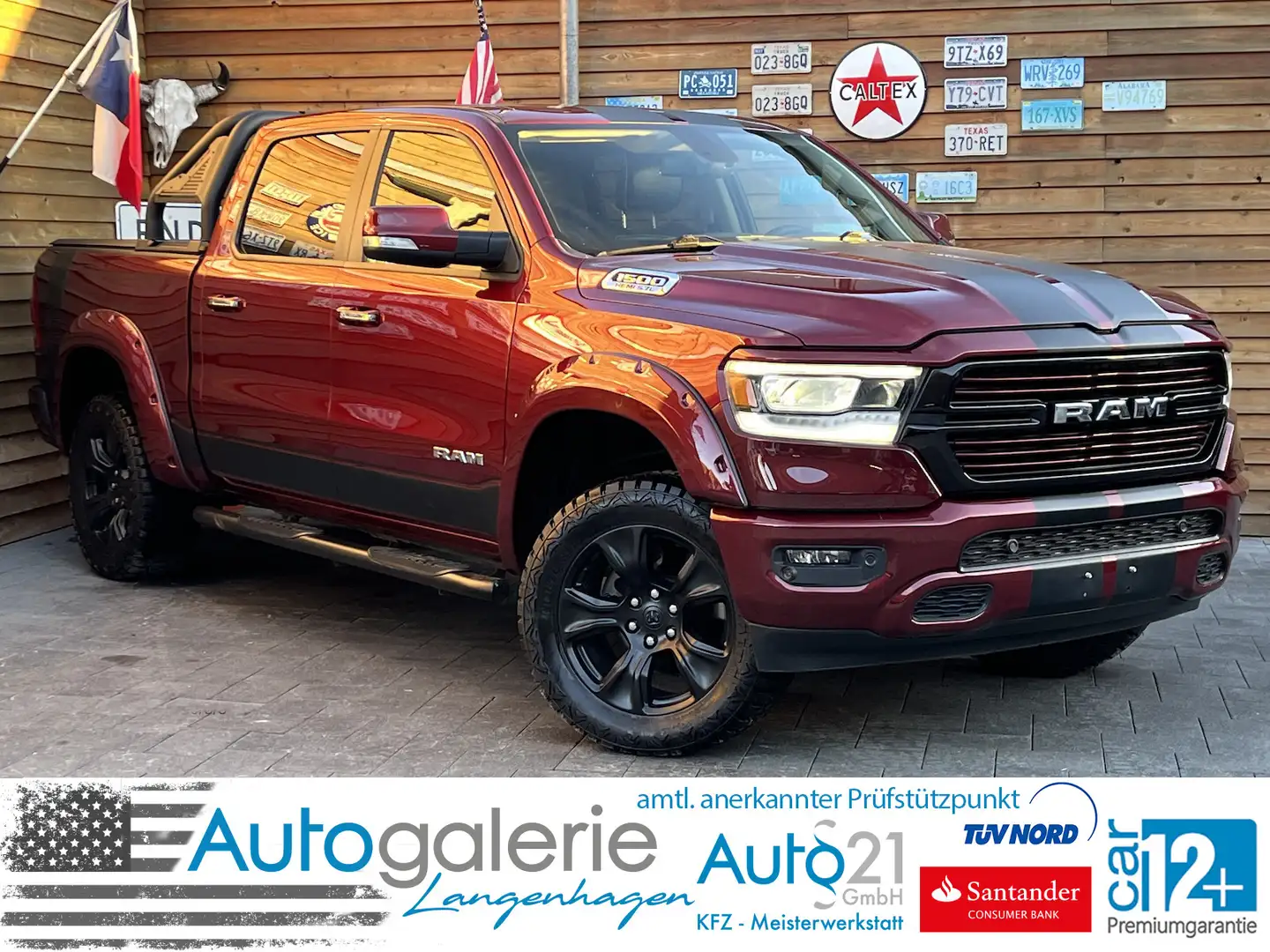 Dodge RAM 1500 5,7L V8 Laramie 4x4 PANO AHK LPG Leder Rood - 1