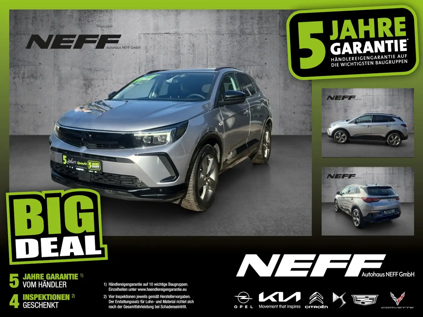 Opel Grandland 1.5 D GS Line LED+Navi+ACC+2xKlima+360 Gris - 1