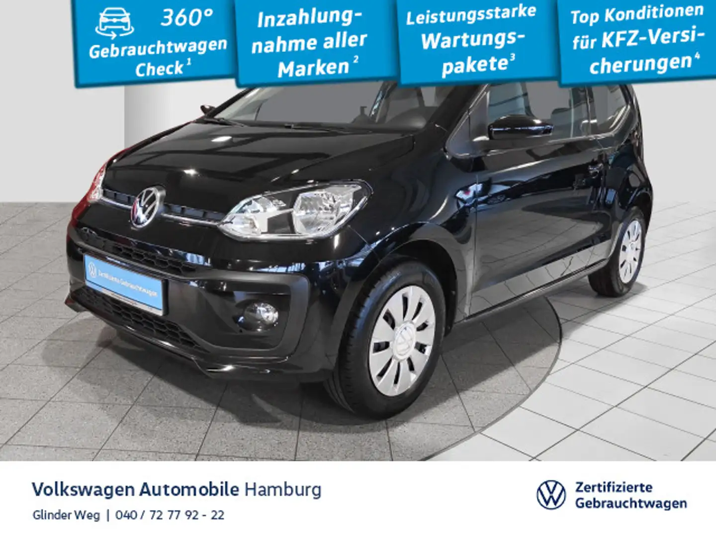 Volkswagen up! 1.0 5-Gang Kamera Klima Sitzhzg Schwarz - 1