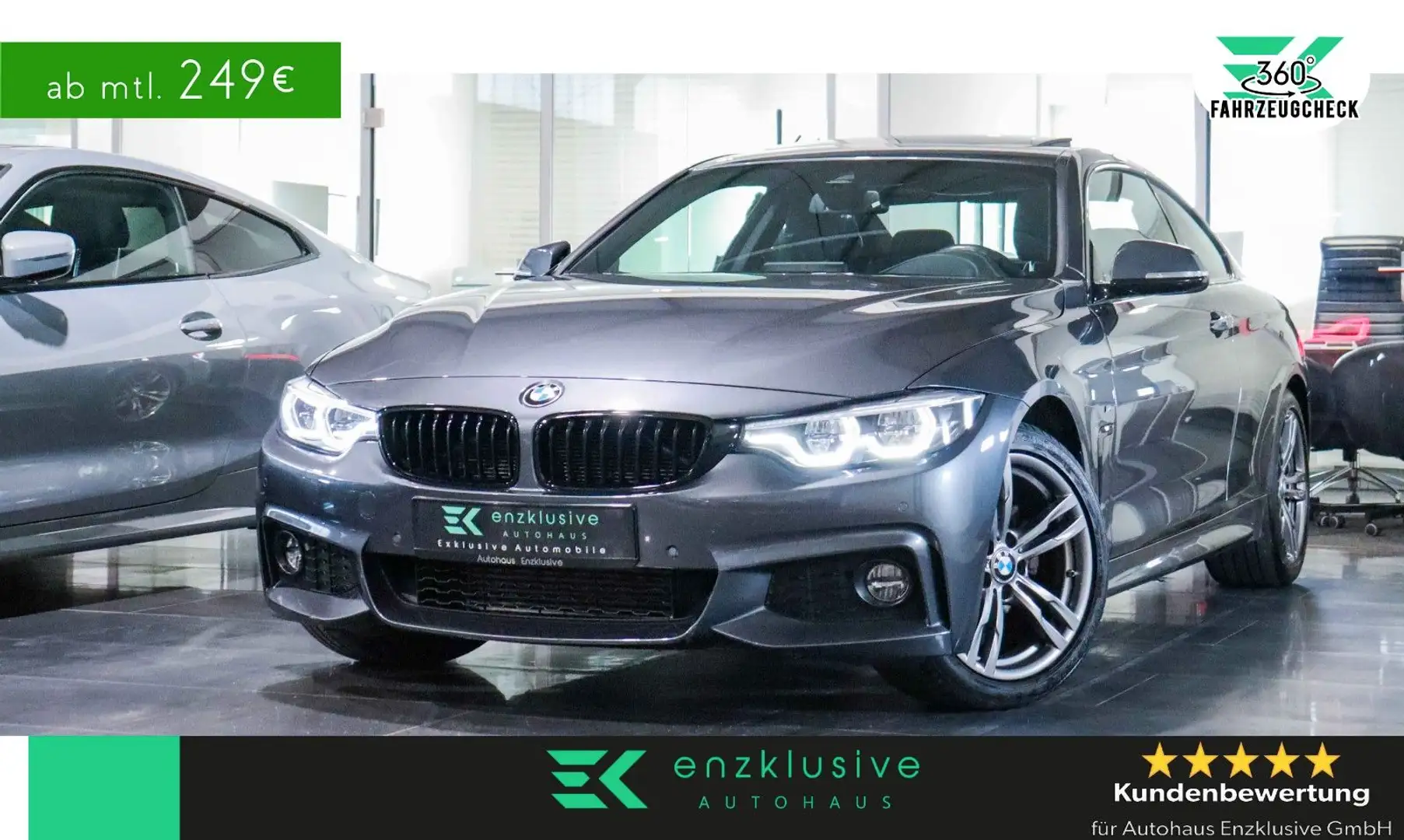 BMW 420 d Coupé M SPORT*NAVI PROF*KAM*GLASDACH*SHADOW Grau - 1