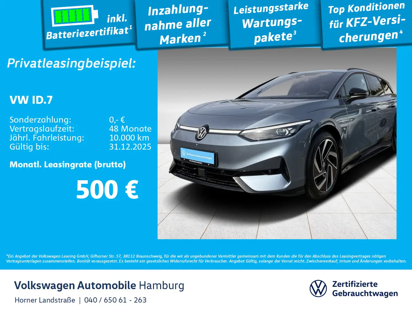 Volkswagen ID.7 Tourer Pro AHK IQ.Light Kamera Sitzheizung Blau - 1