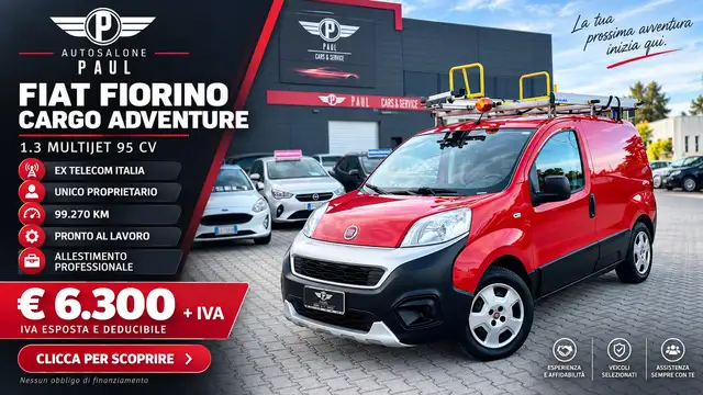 Fiat Fiorino 1.3 Multijet 95CV Cargo Adventure - Allestito con Cassetti e Scaffalature