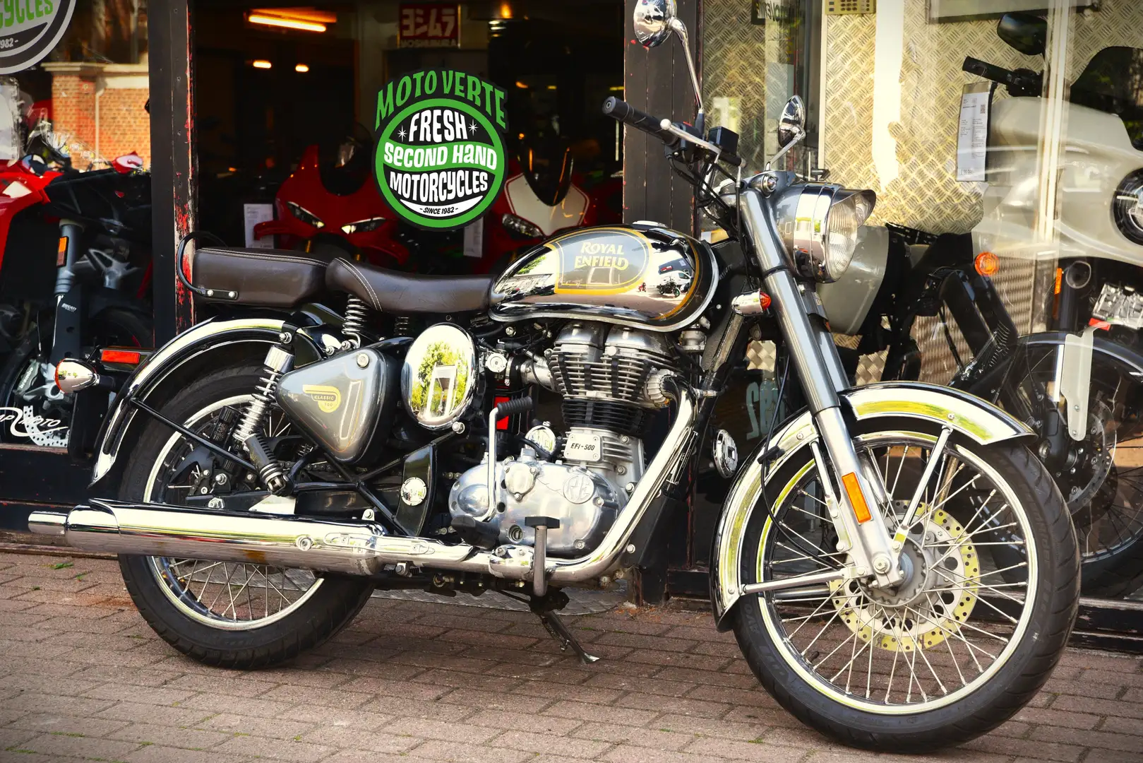 Royal Enfield Bullet 500 CLASSIC EFi (TVAC) ***MOTO VERTE*** Argent - 2