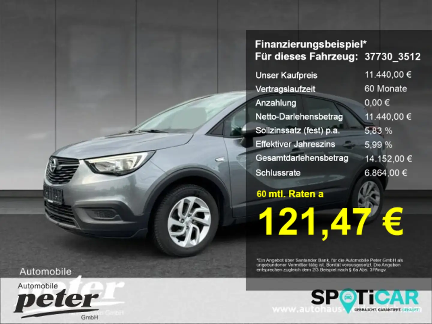 Opel Crossland X Crossland X 1.2 Edition Klima (APN) Grau - 1