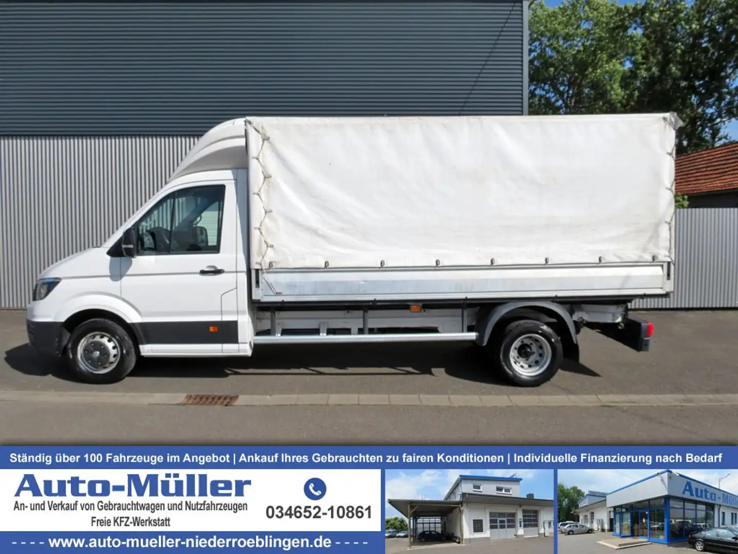 Volkswagen Crafter 50 Pritsche Plane lang Klima Navi ACC AHK Blanc - 1