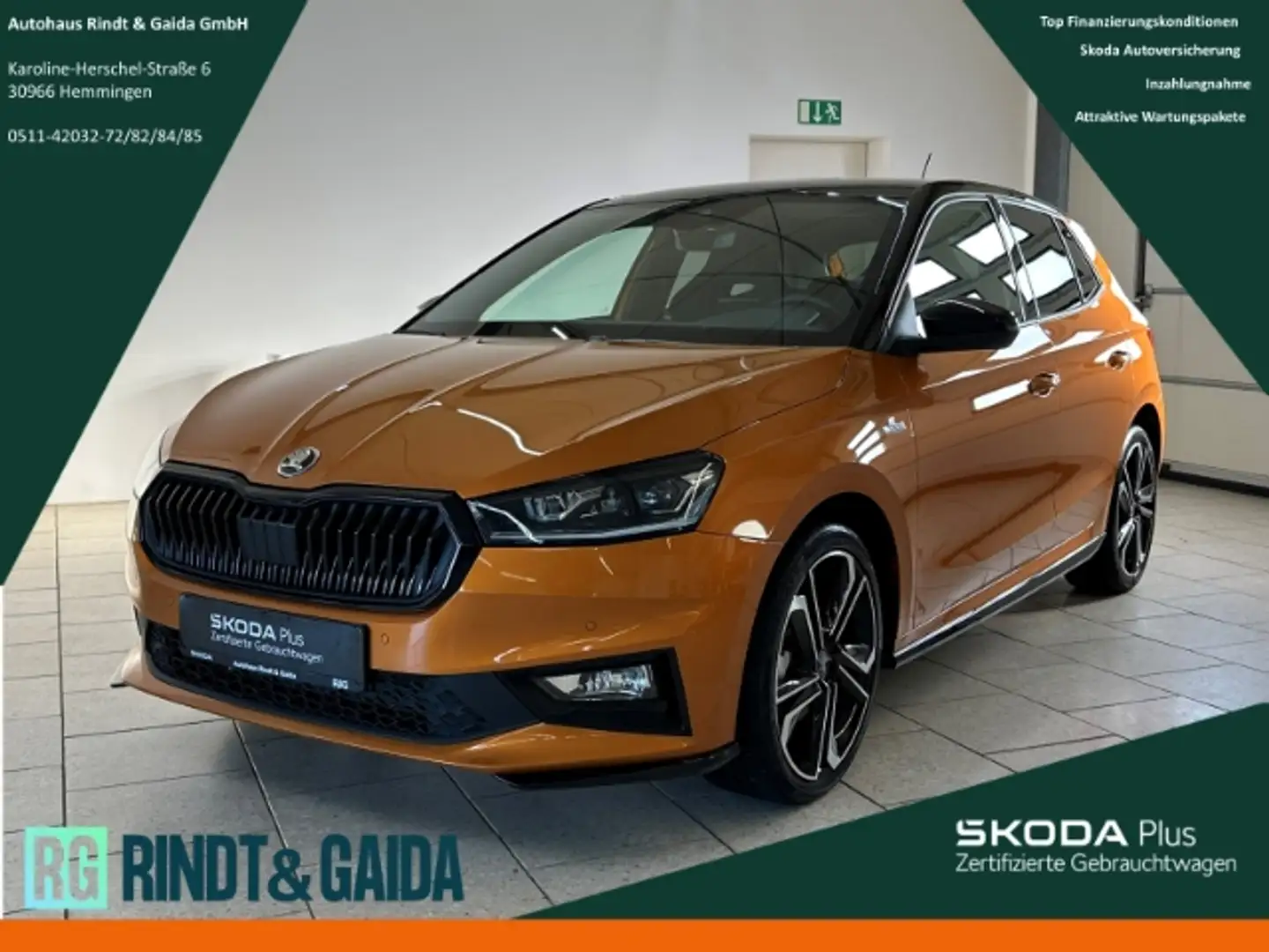 Skoda Fabia 1.0 TSI DSG Monte Carlo Navi ACC Kamera SHZ Orange - 1