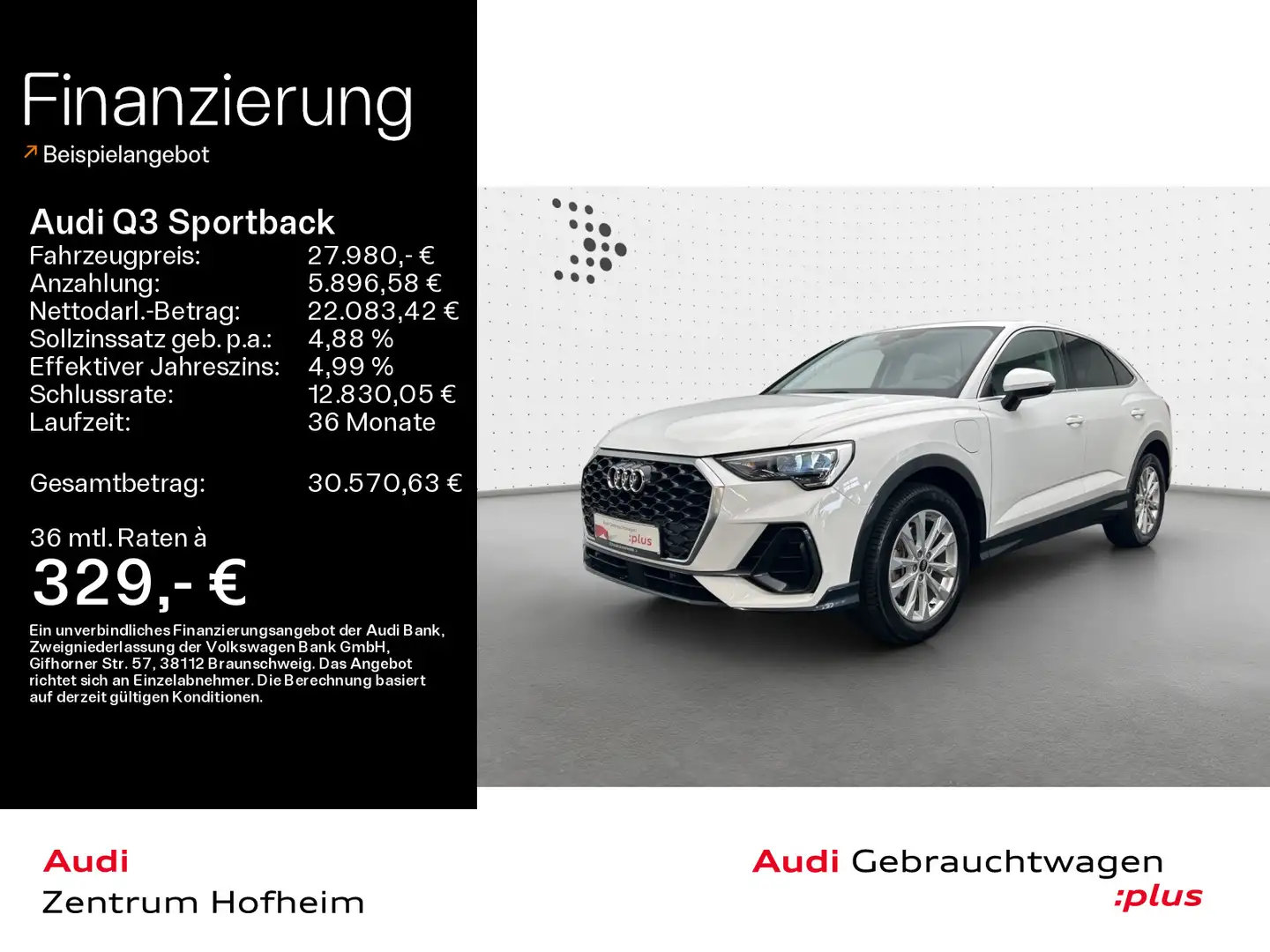 Audi Q3 45 TFSIe*LED*Virtual*Navi*Sportsitz Weiß - 1