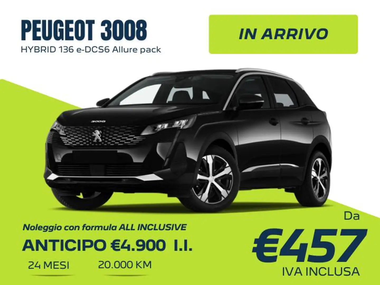 Peugeot 3008 1.2 hybrid 48V Allure Pack 136cv e-dcs 6 - PROMO Bianco - 1
