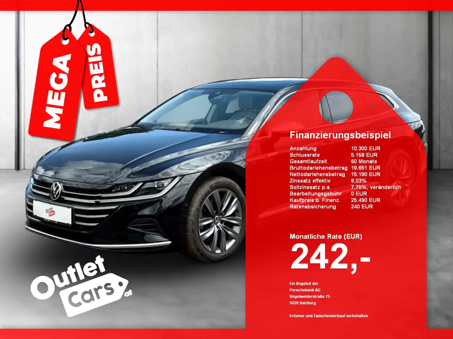 Volkswagen Arteon SB 2.0TDI 4Mot Eleg DSG 360KAM+MEGAPREIS Schwarz - 1